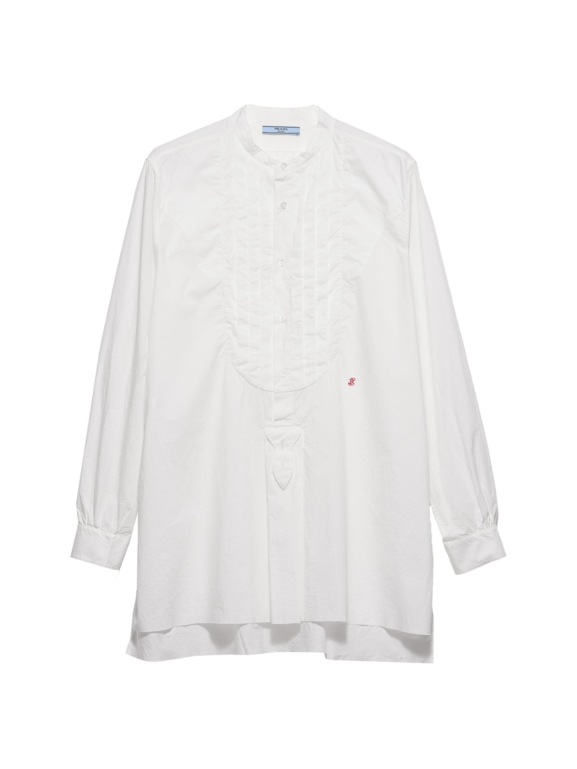 Prada Women's Embroidered Cotton Shirt - White