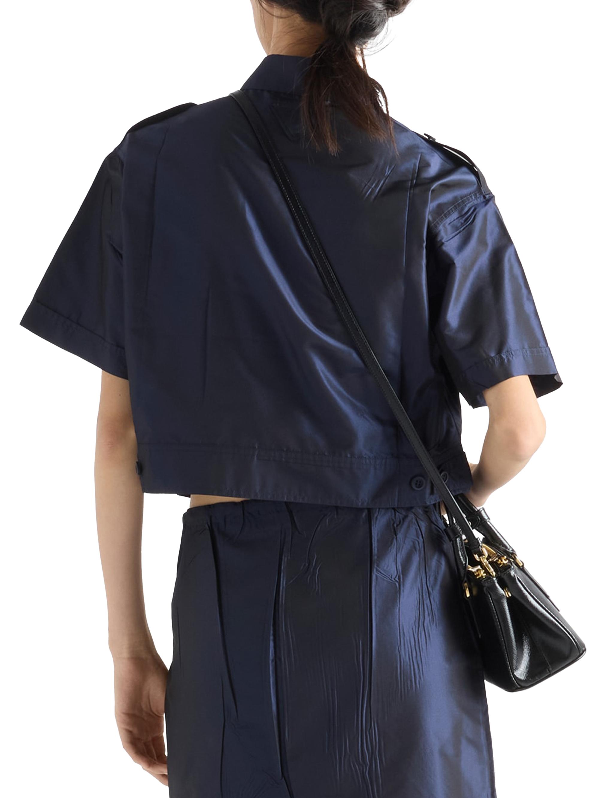 トップス PRADA Astral Blue/Aquamarine Printed silk twill top | PRADA - United States