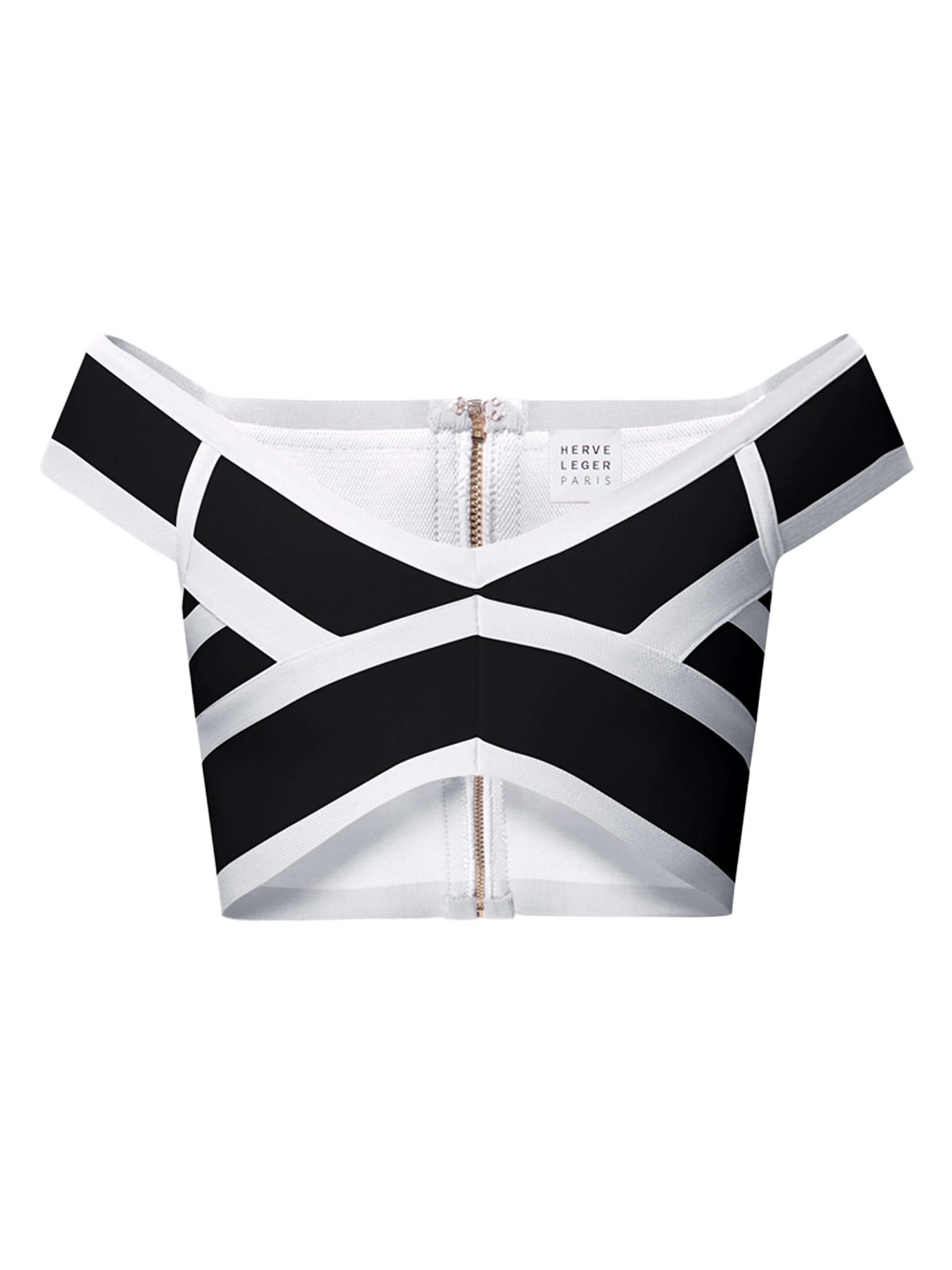 Hervé Léger Women's 40th Anniversary The Spotlight Crop Top - Black Alabaster Combo