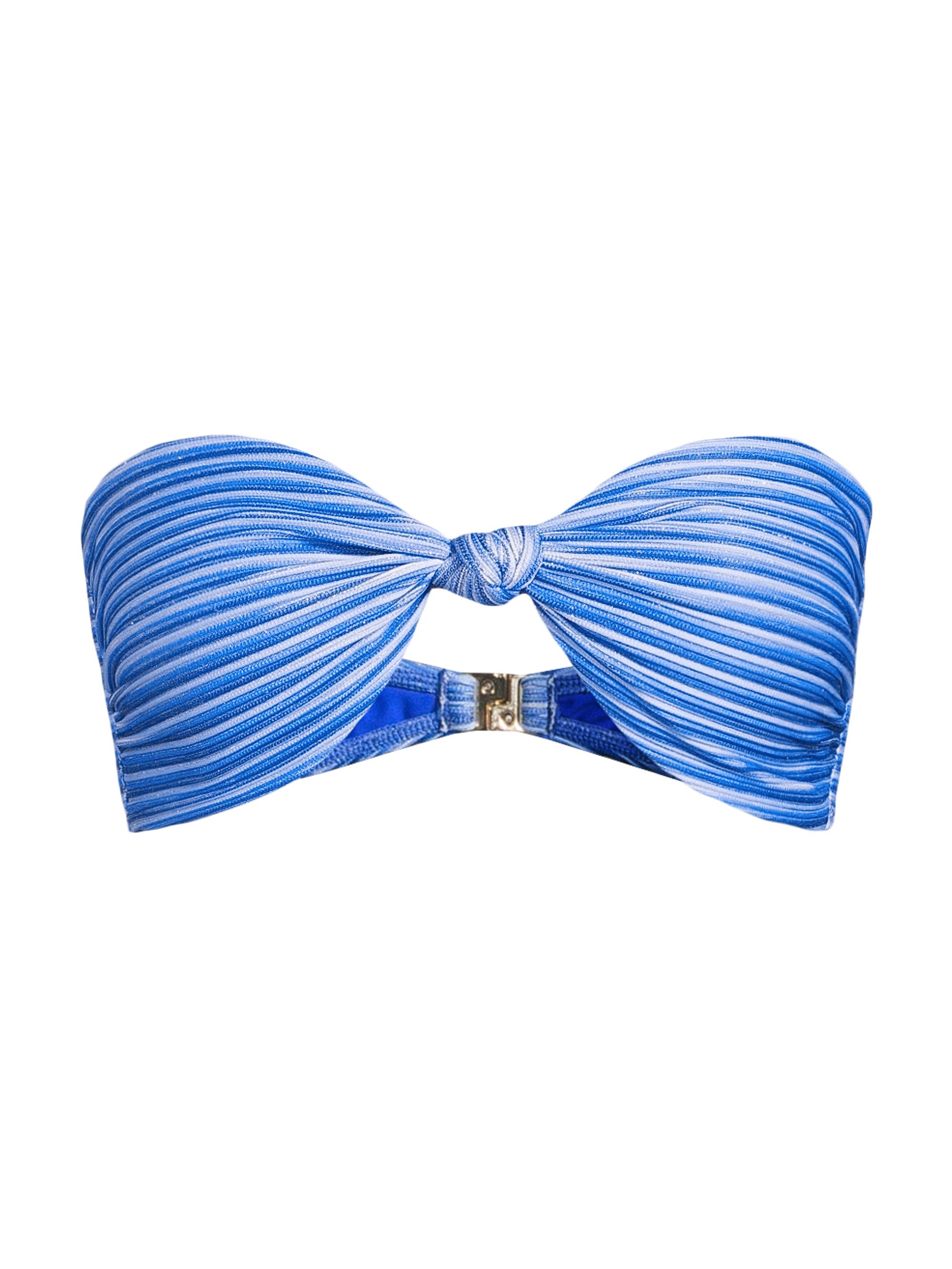 Milly Women's Striped Knot Bandeau Bikini Top - Blue Multi