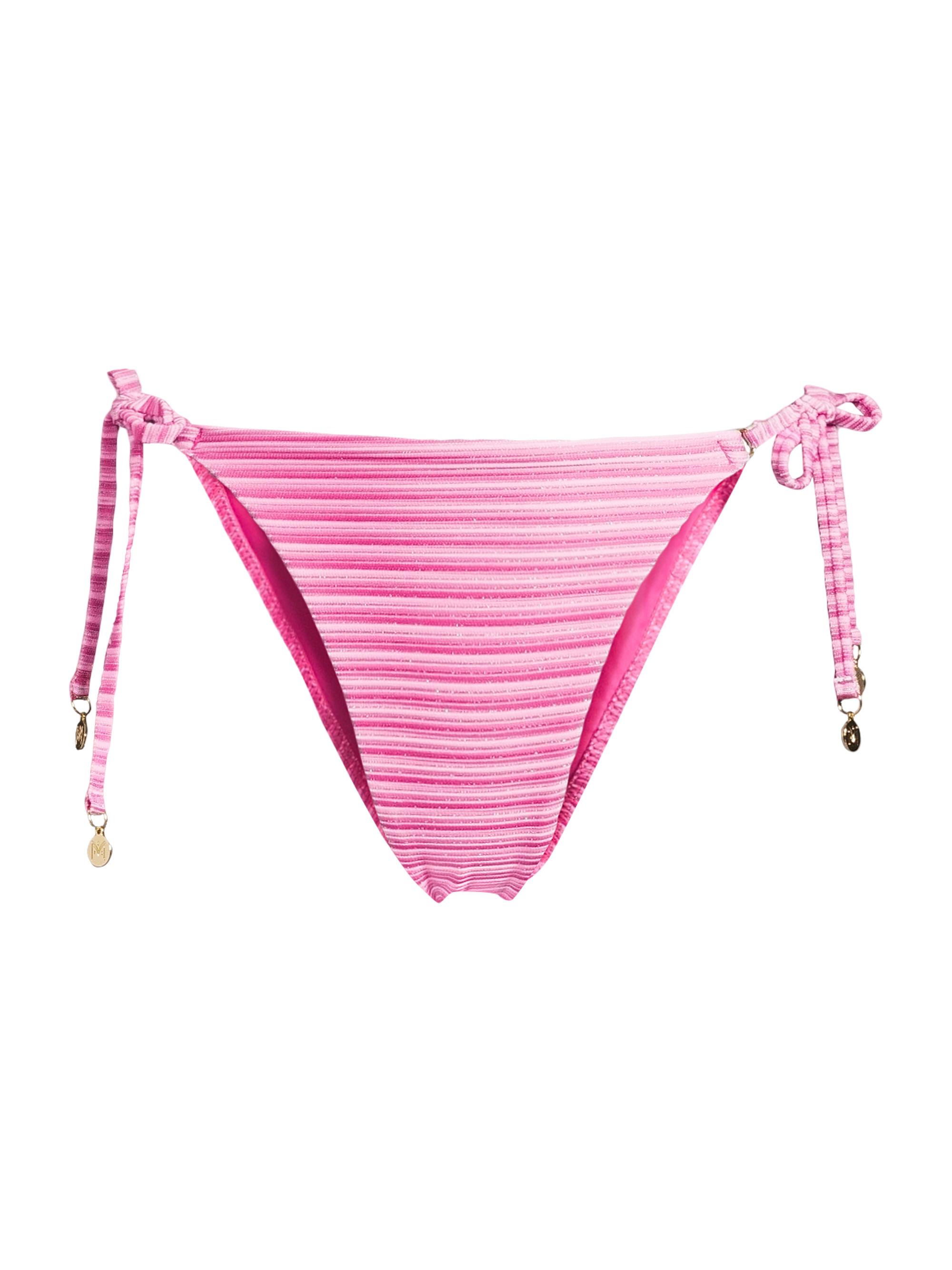 Milly Women's Stripe String Bikini Bottom - Pink Multi