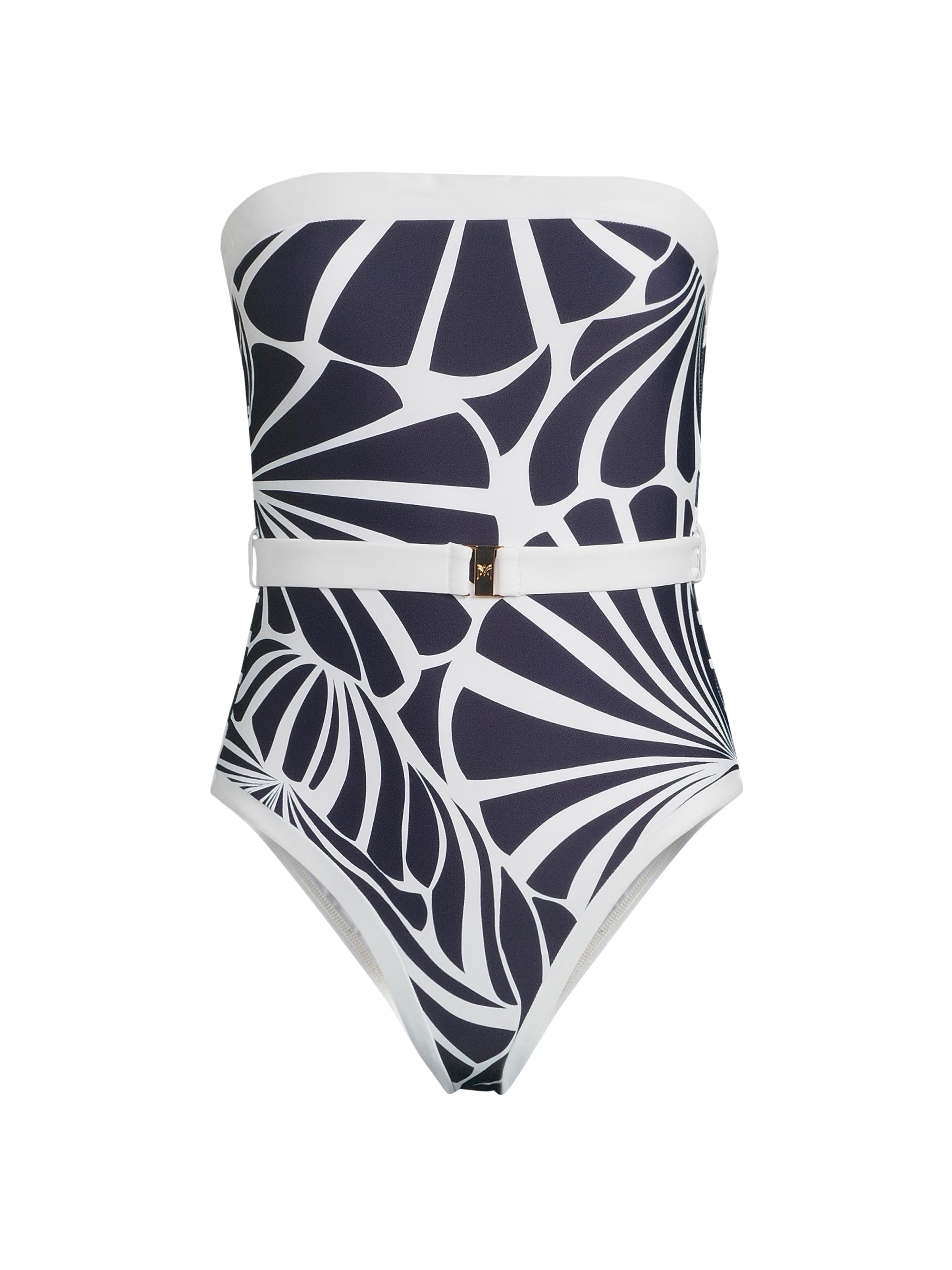 Milly Women's Ravello Abstract Kai Print One-Piece Swimsuit - Navy White
