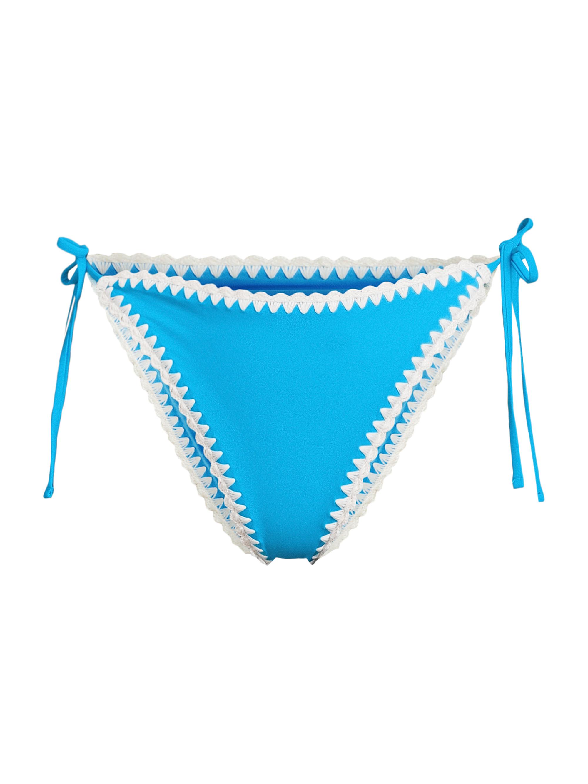 Milly Women's Crochet-Trimmed Bikini Bottom - Teal
