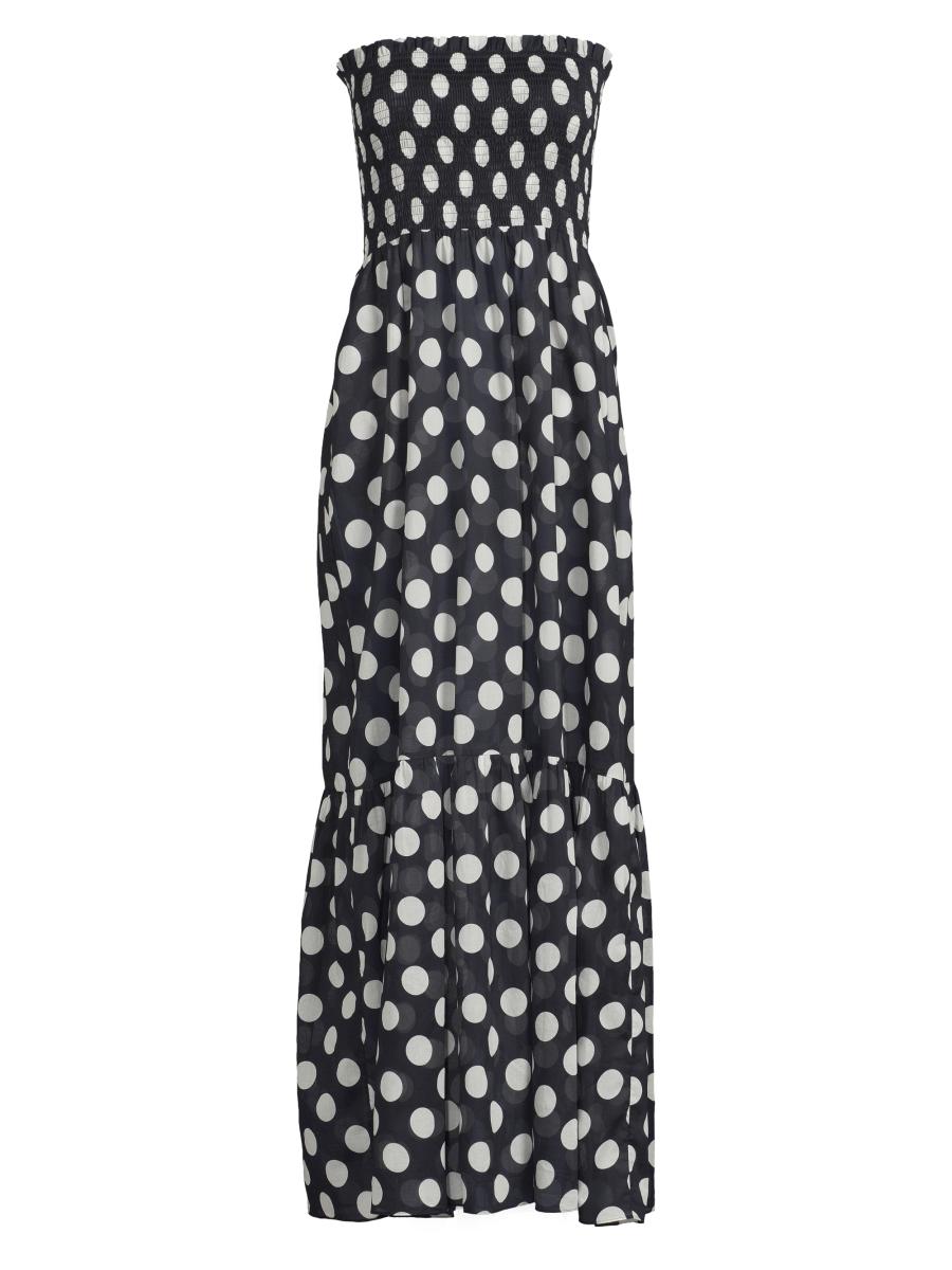 Milly Women's Olen Polka Dot Strapless Cover-up Maxi Dress In Multi