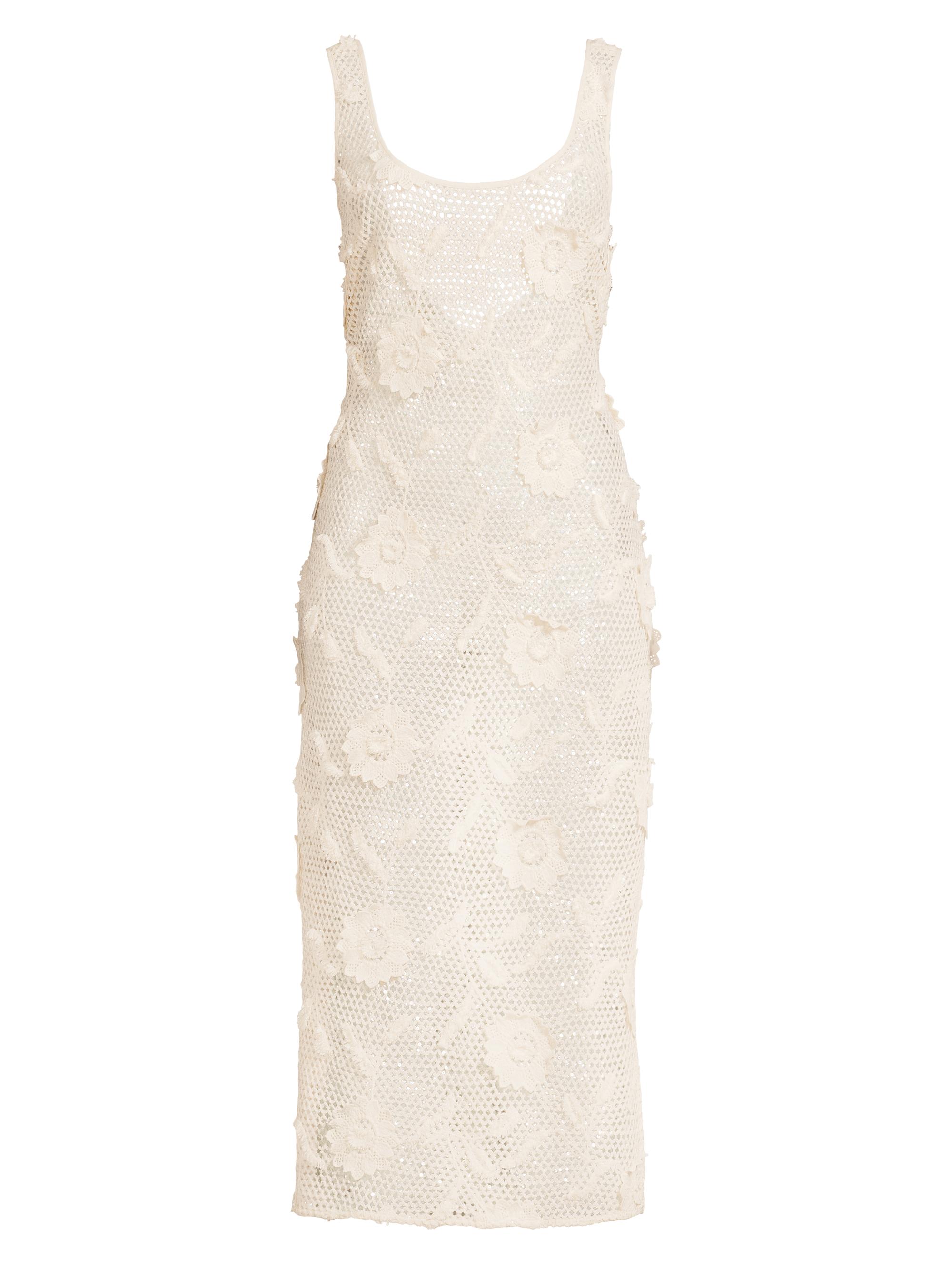 Milly Women's Sequined Crocheted Cover-Up Midi-Dress - White