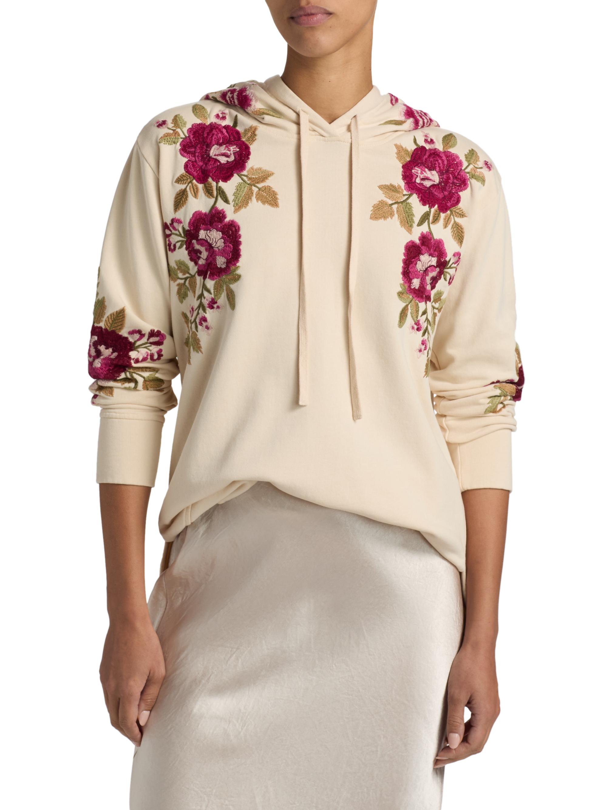 Johnny Was Embroidered Hooded Sweatshirt Tunic | Saks Fifth Avenue