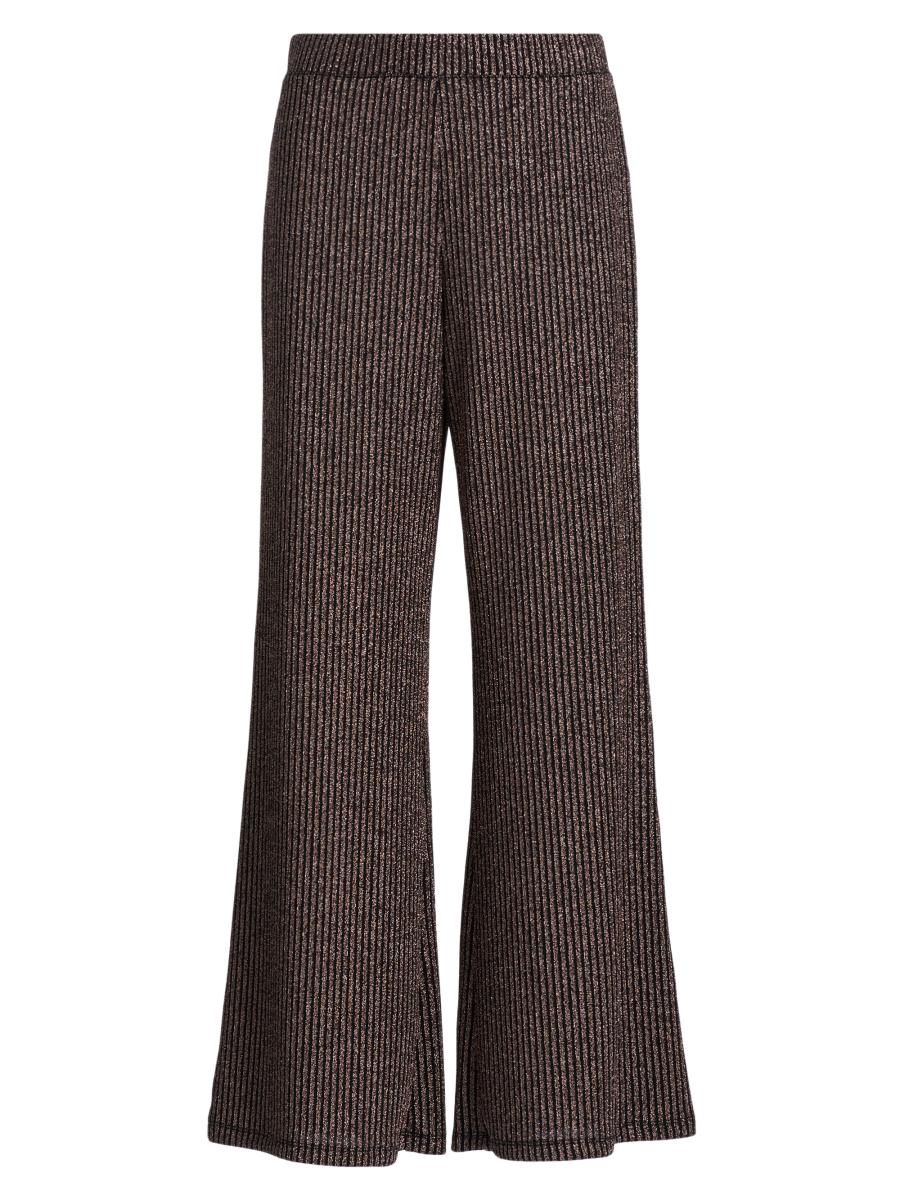 Johnny Was Women's Jenna Easy Metallic Rib-knit Pants