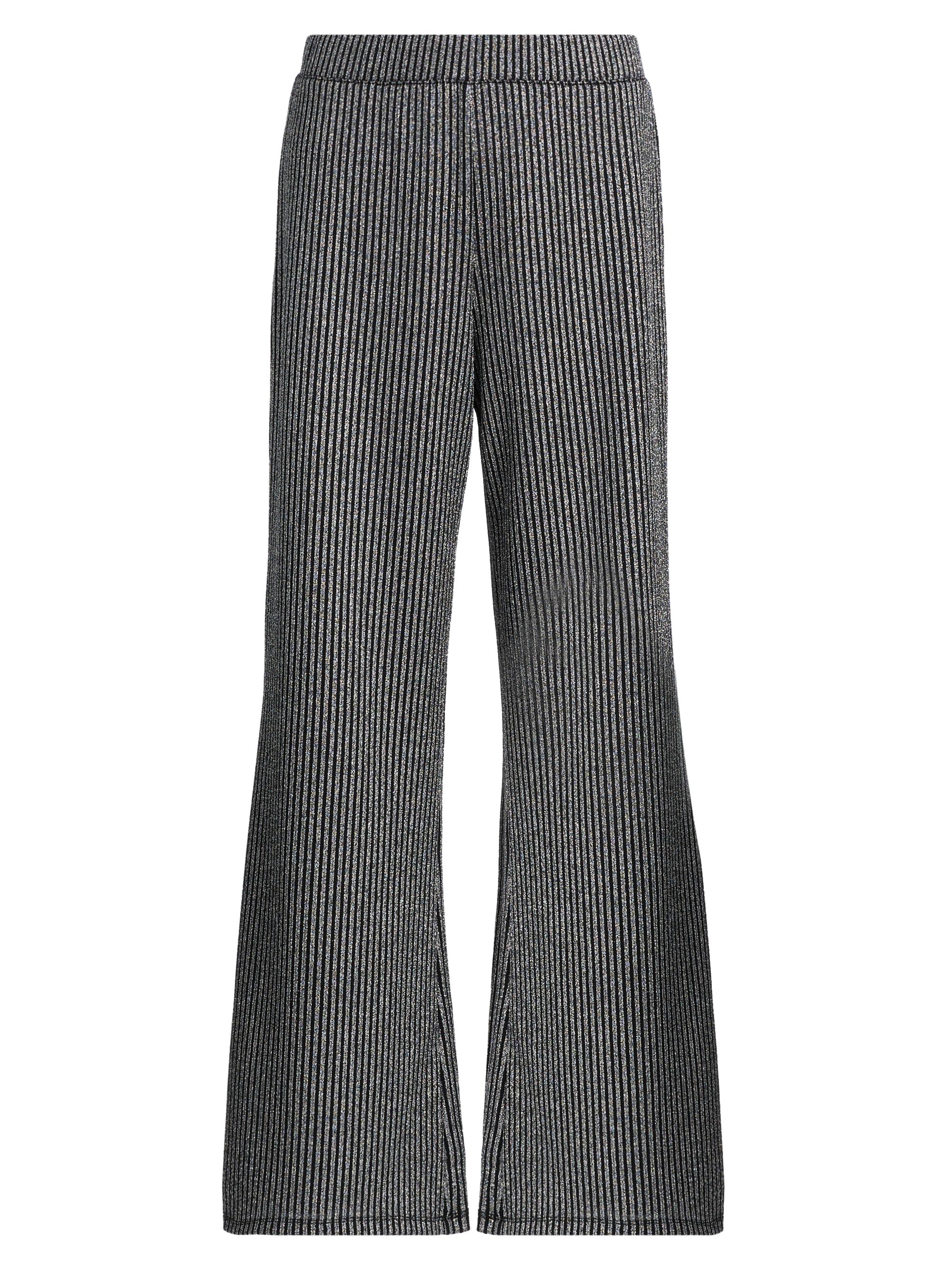 Johnny Was Women's Jenna Easy Metallic Rib-Knit Pants - Silver Metallic