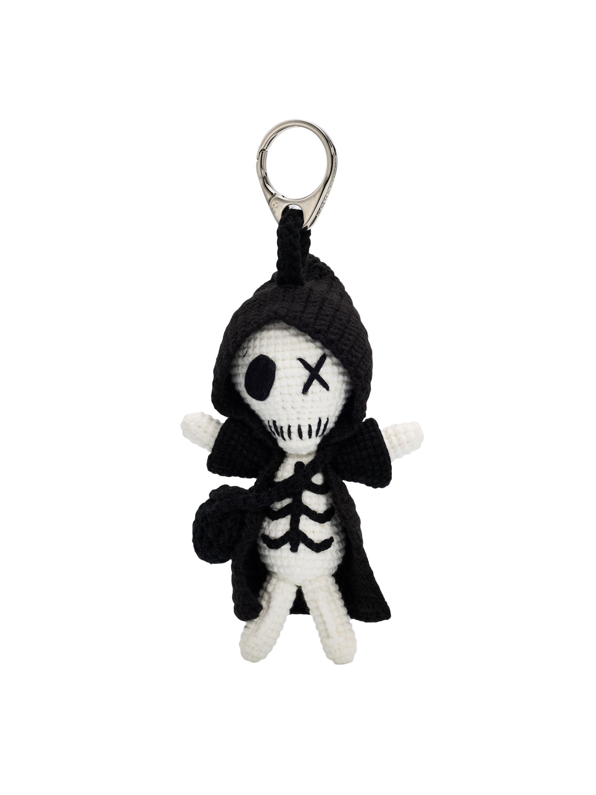 McQueen Women's Avant-Garde Crochet Charm - Black White Silver