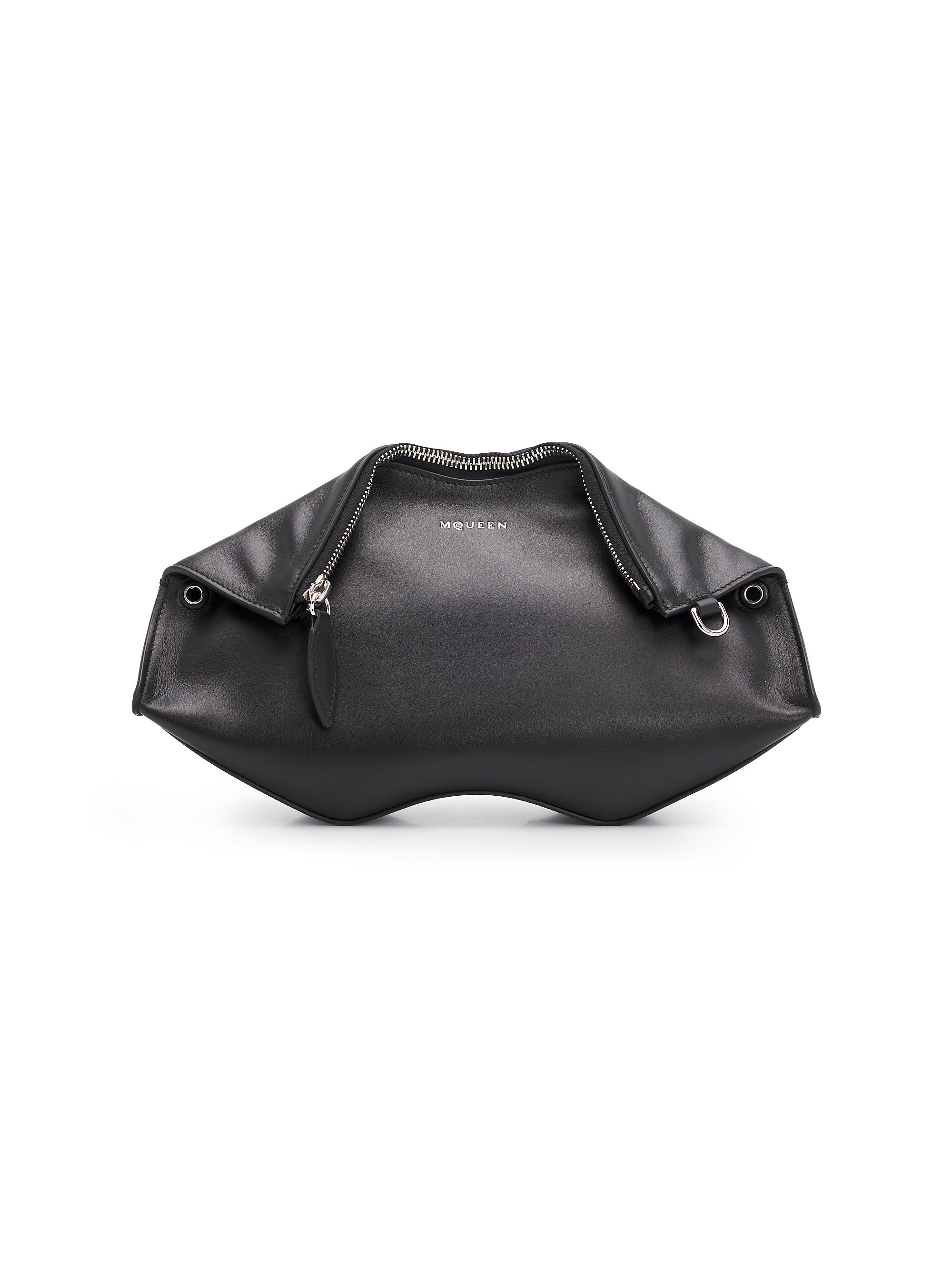 McQueen Women's Manta Leather Crossbody Bag - Black Silver