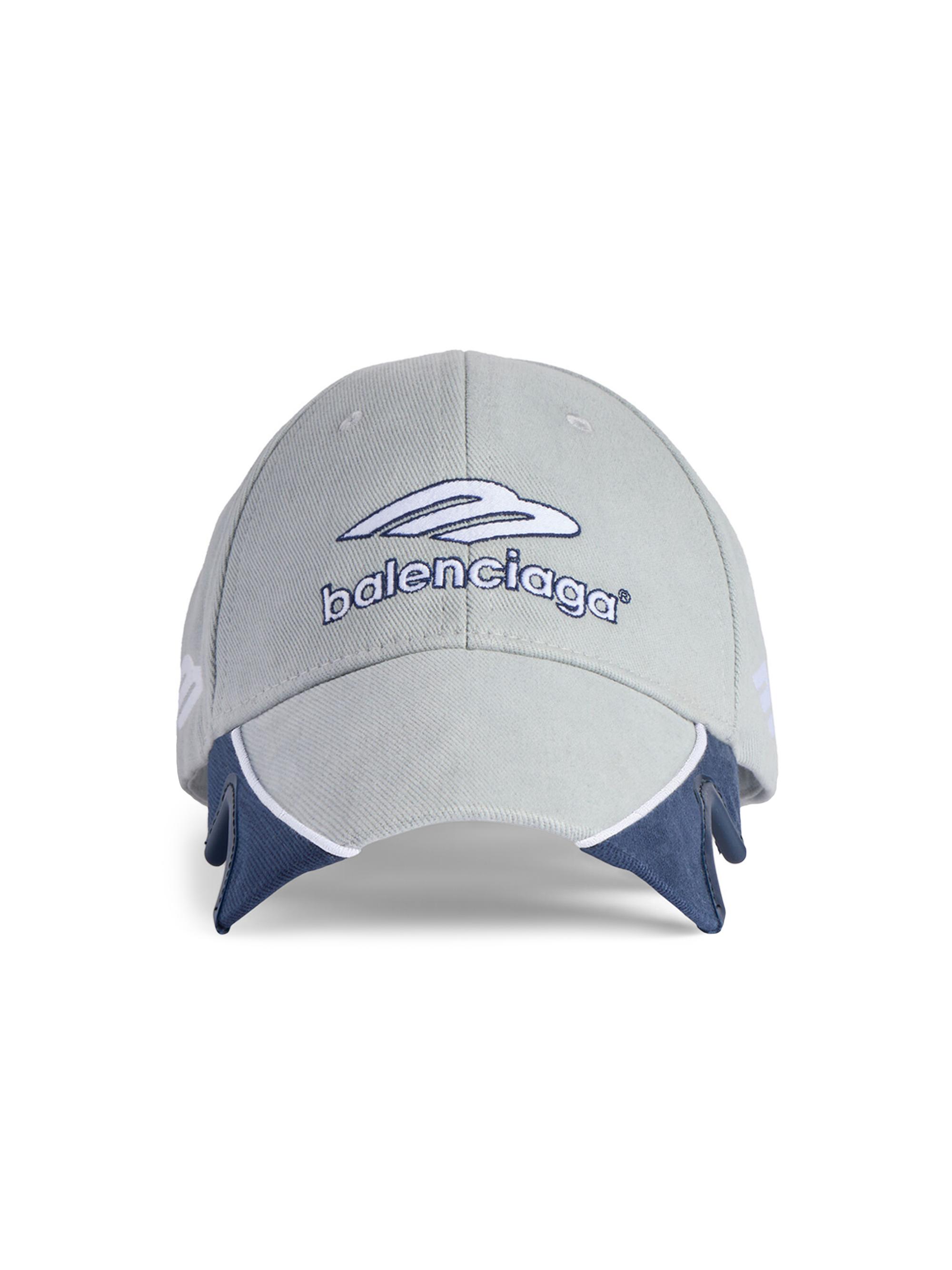 Balenciaga Men's 3B Football Cap - Light Grey Blue