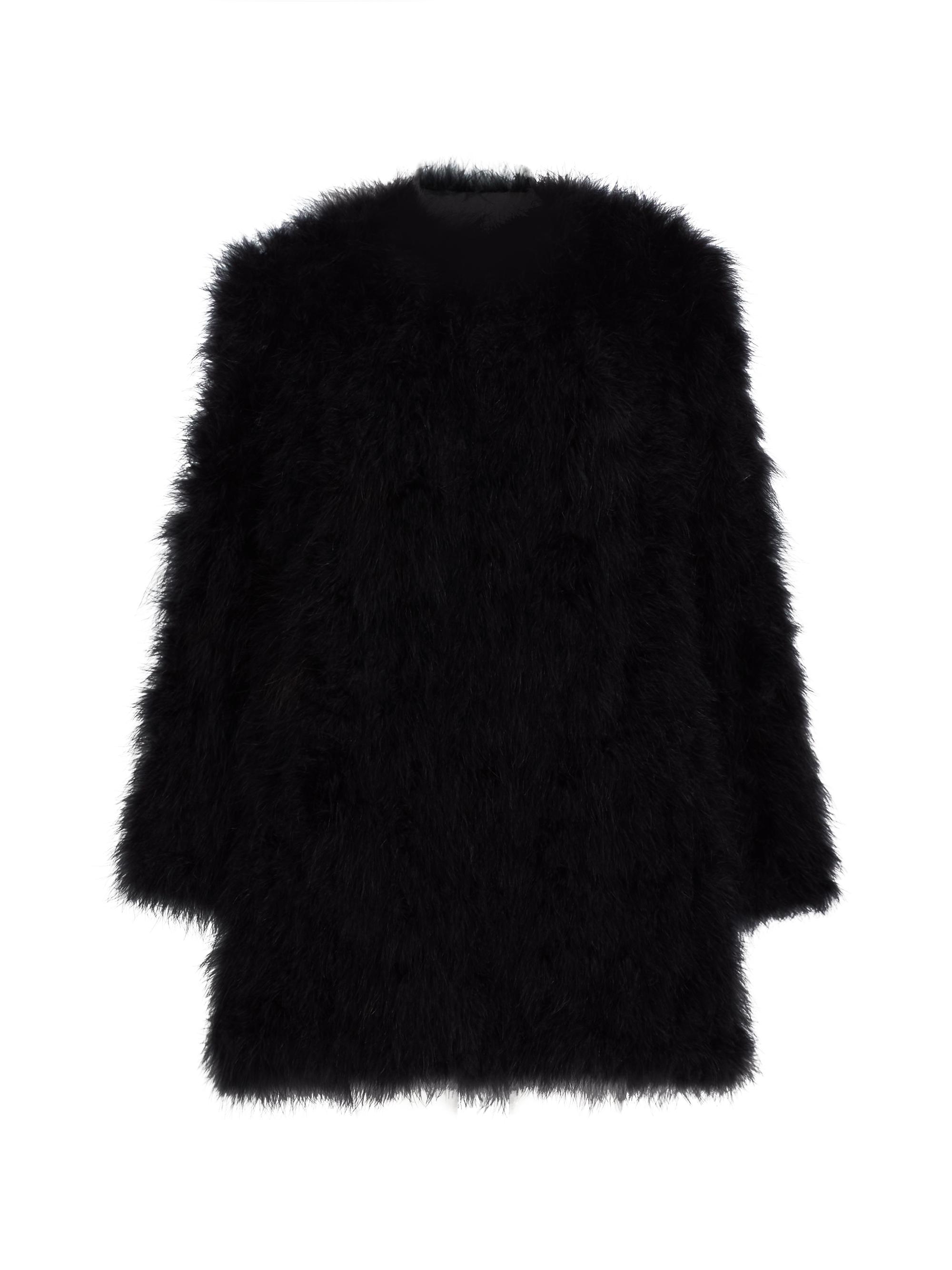 Yves Salomon Women's Feather Collarless Jacket - Noir