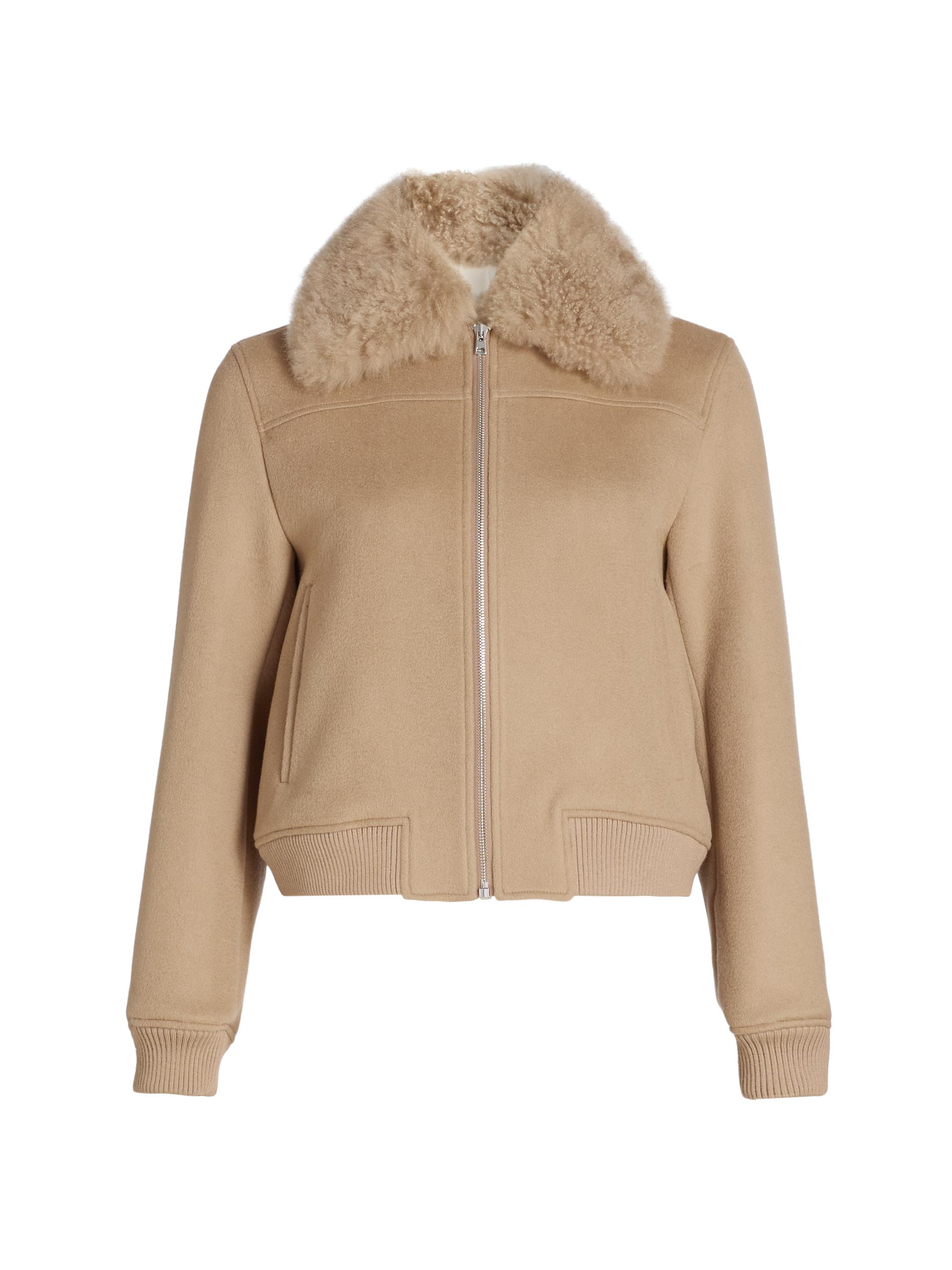 Yves Salomon Women's Shearling-Trim Wool-Blend Bomber Jacket - Roma