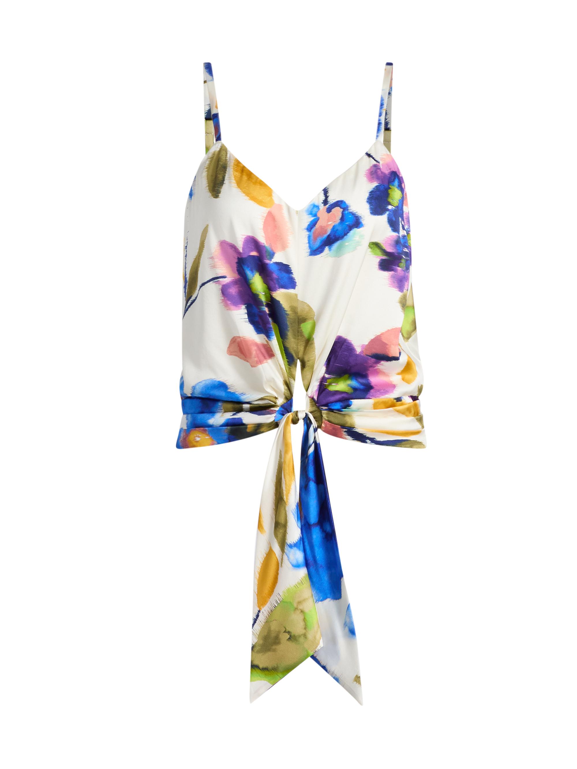 Ramy Brook Women's Dellia Floral Front-Tie Top -  Floral Silk