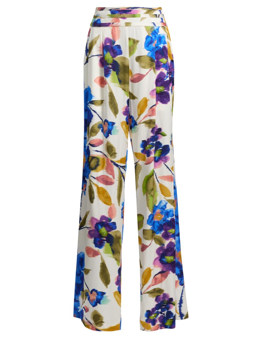 Ramy Brook Women's Joss Floral Stretch Silk Wide-leg Pants