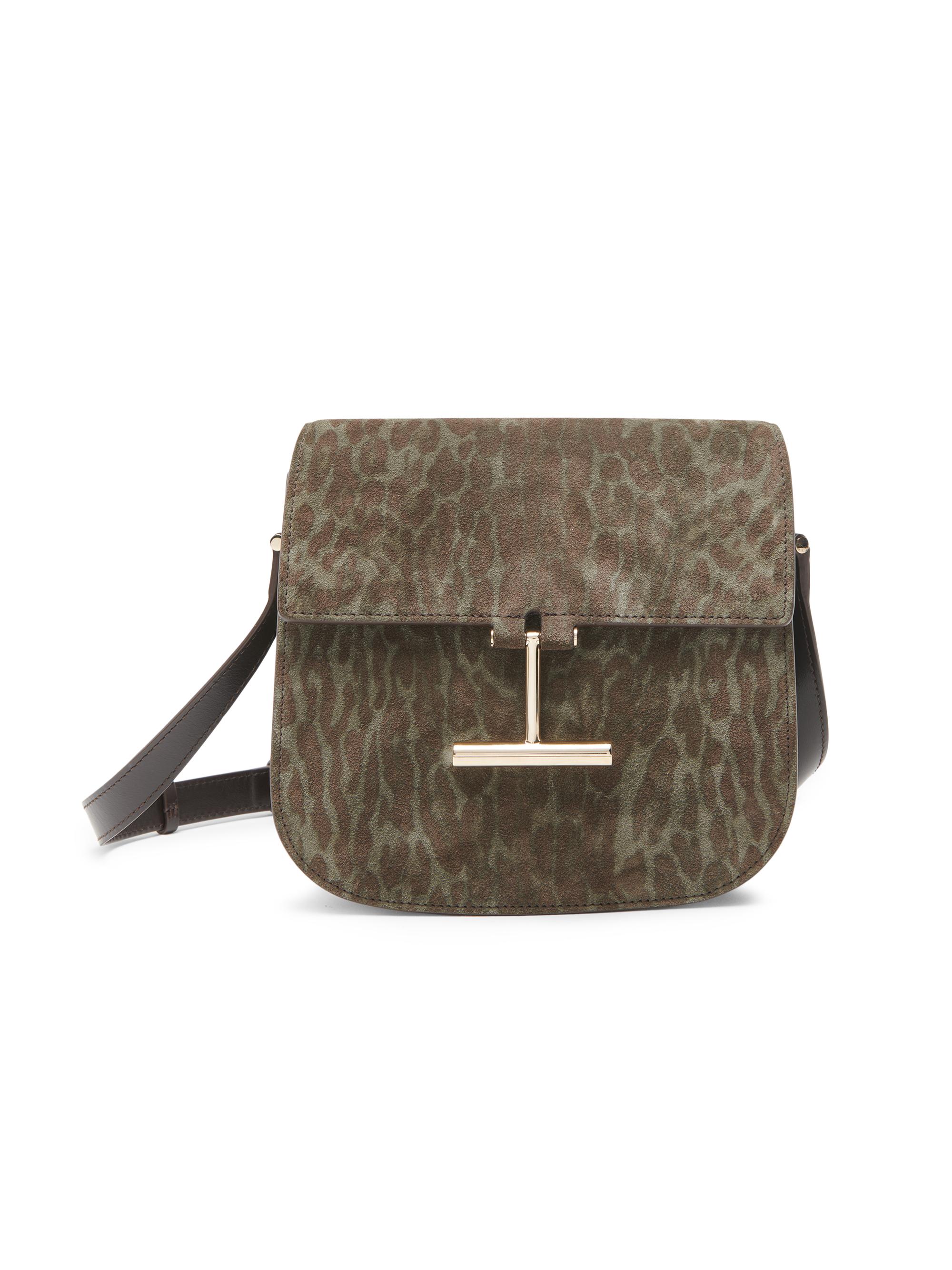 TOM FORD Women's Tara Ocelot-Print Suede Crossbody Bag - Brown Khaki