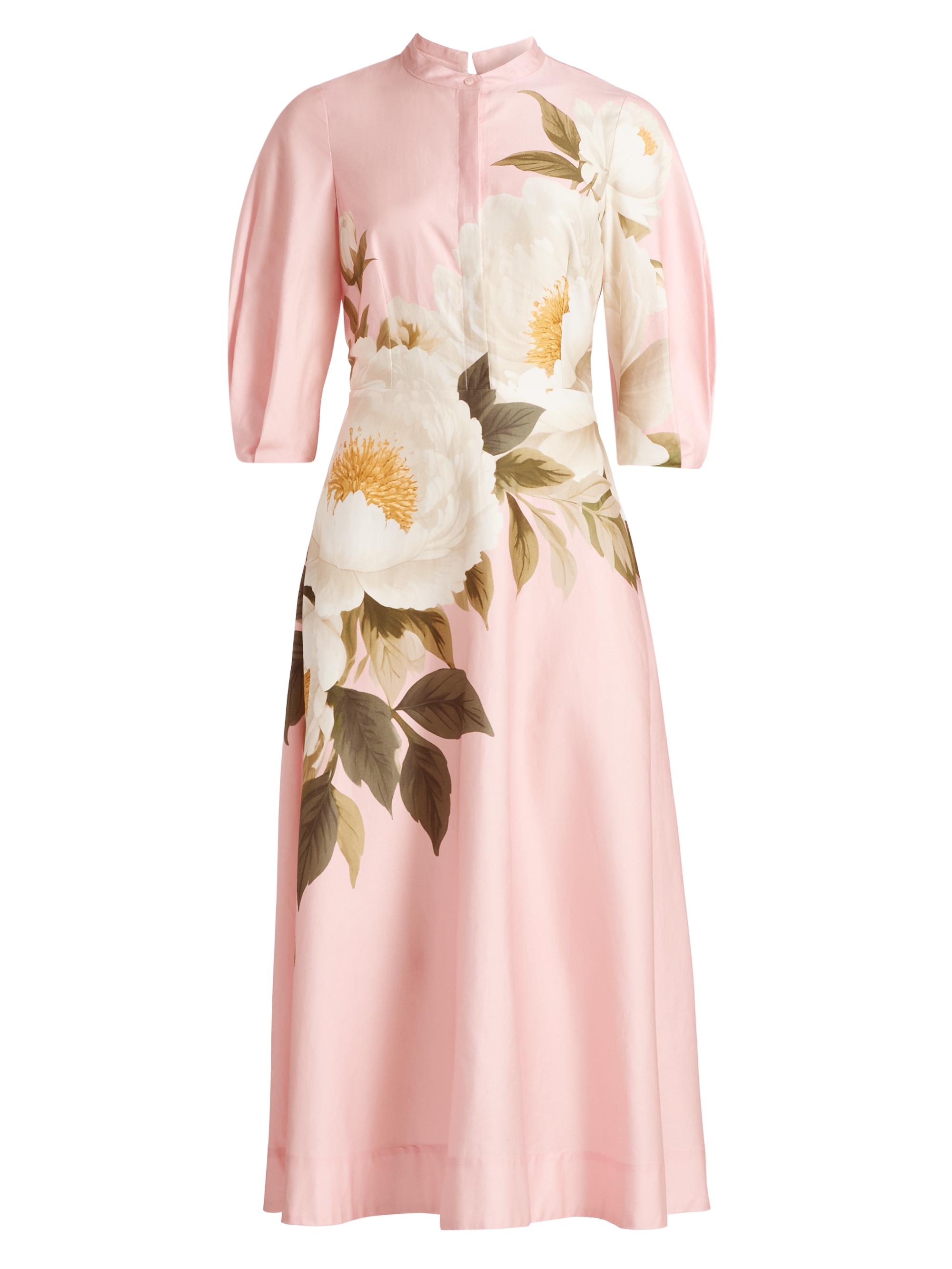 Teri Jon by Rickie Freeman Women's Floral Cotton Midi-Dress - Pink Multi