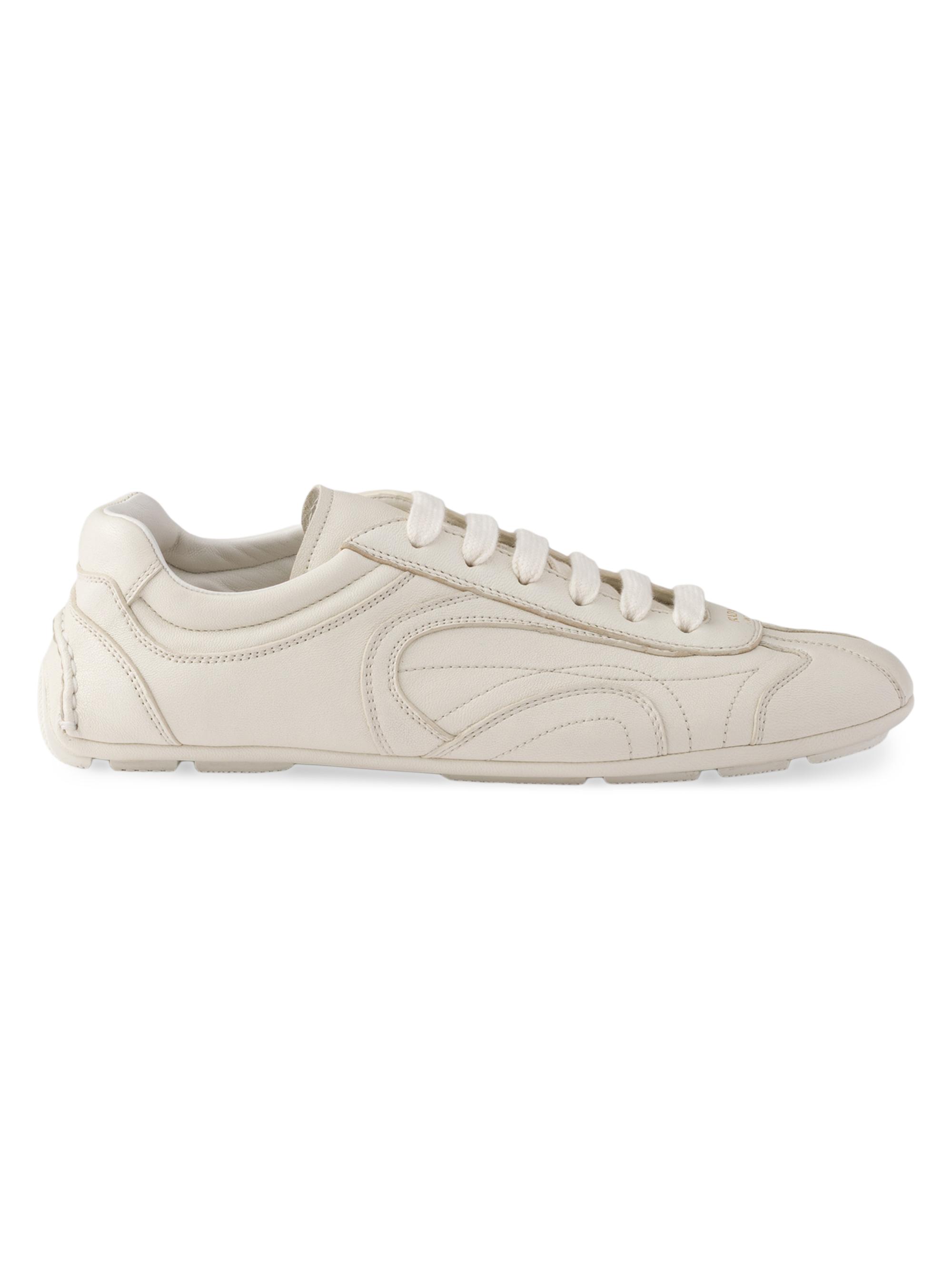 Miu Miu Deco Leather Sneakers | Saks Fifth Avenue
