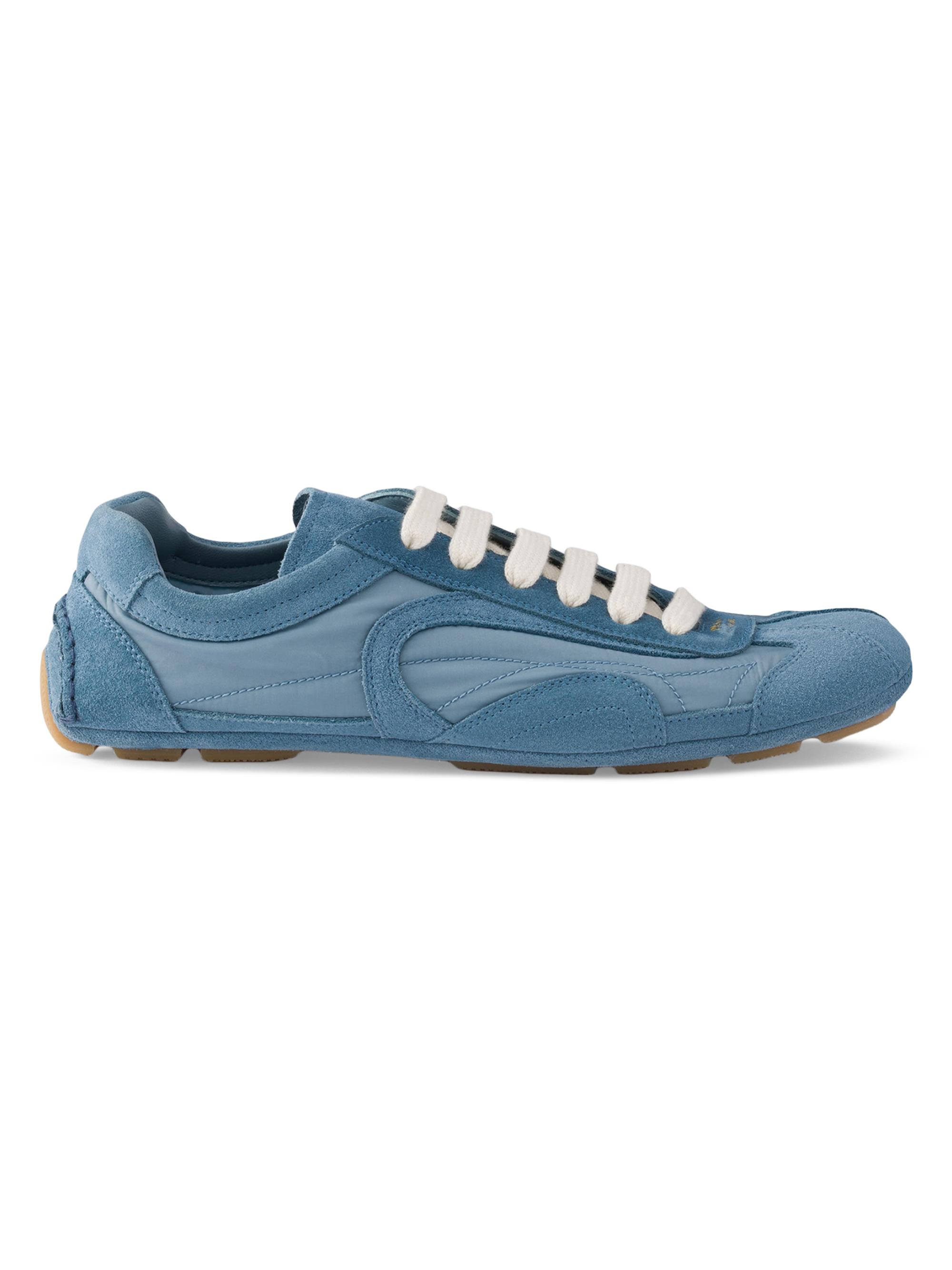 Prada Women's Montecarlo Suede and Re-Nylon Sneakers - Blue