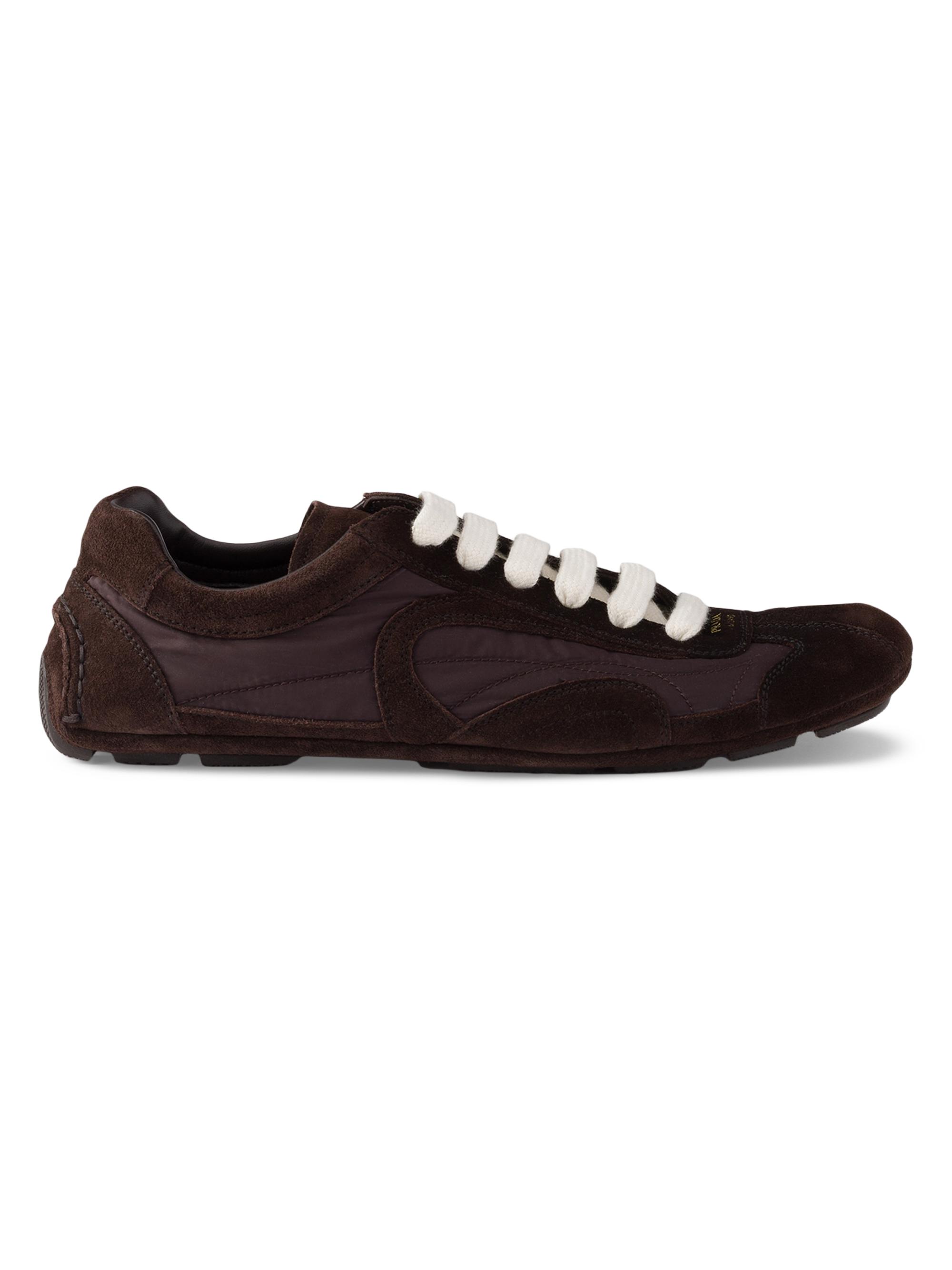 Prada Women's Montecarlo Suede and Re-Nylon Sneakers - Brown