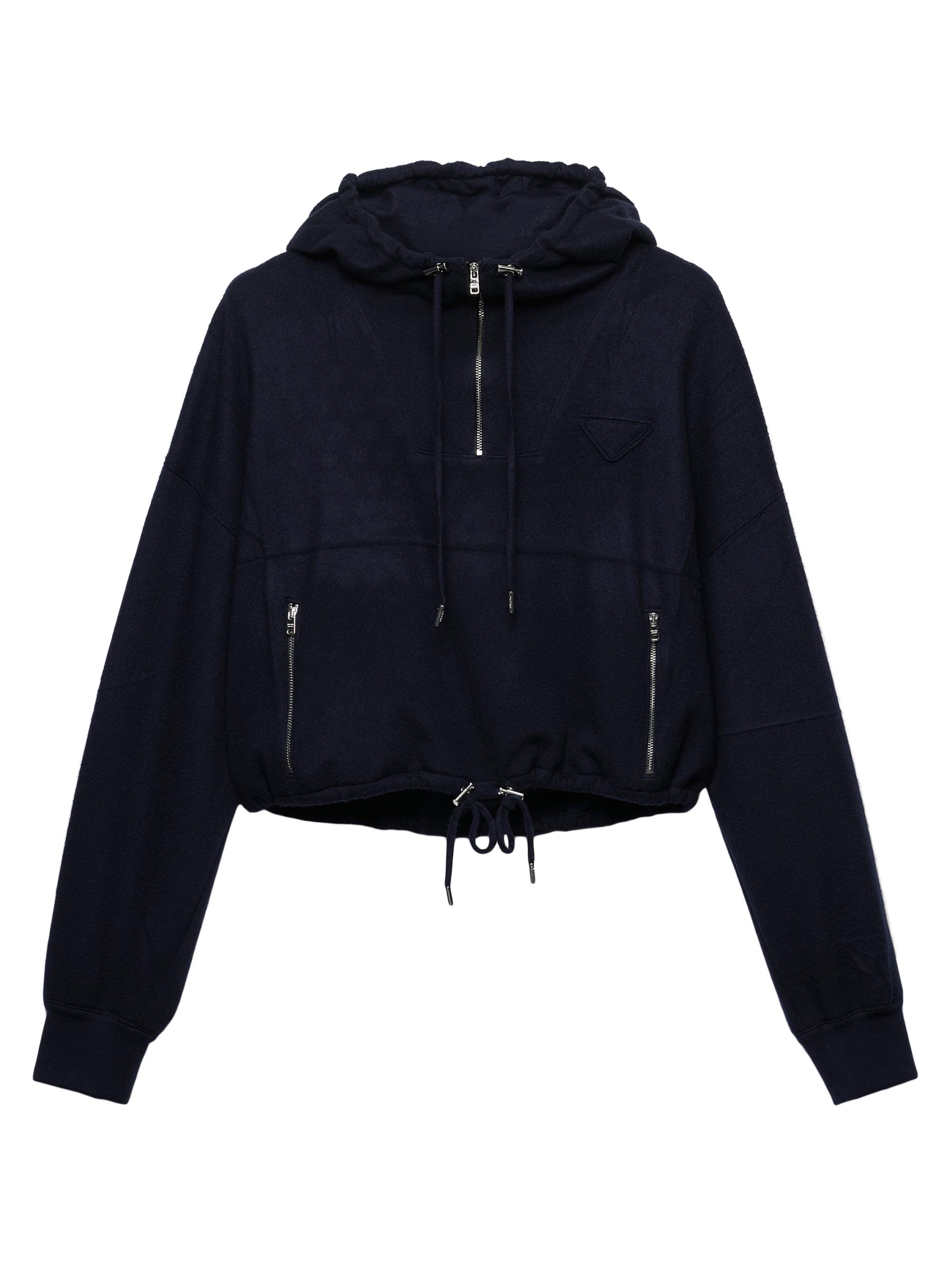 Sacai Sponge Sweat X Nylon Twill Zip-Front Hoodie | Saks Fifth Avenue