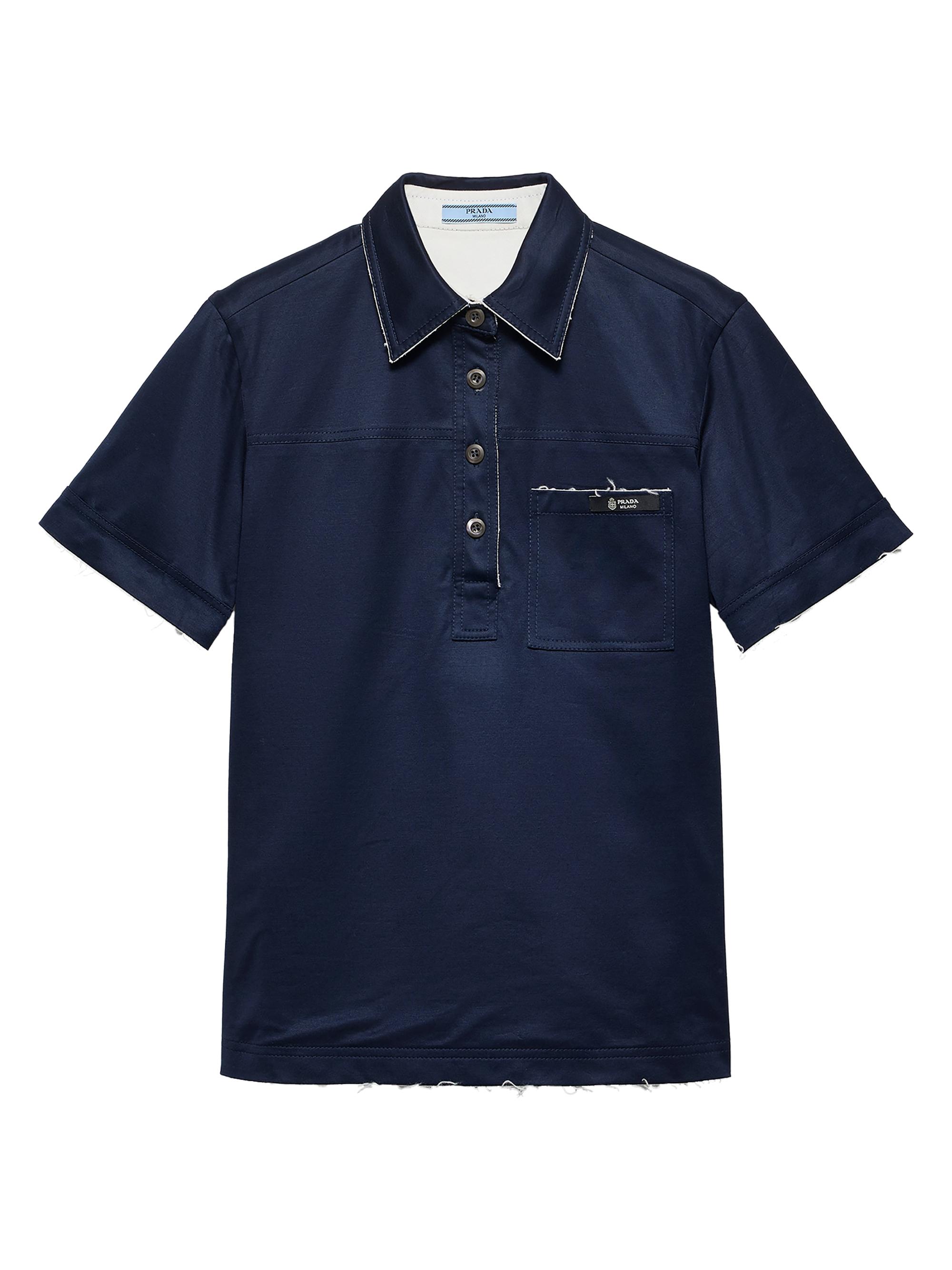 トップス PRADA Silk and cotton polo shirt Prada Silk And Cotton Polo Shirt | Neutrals | FARFETCH