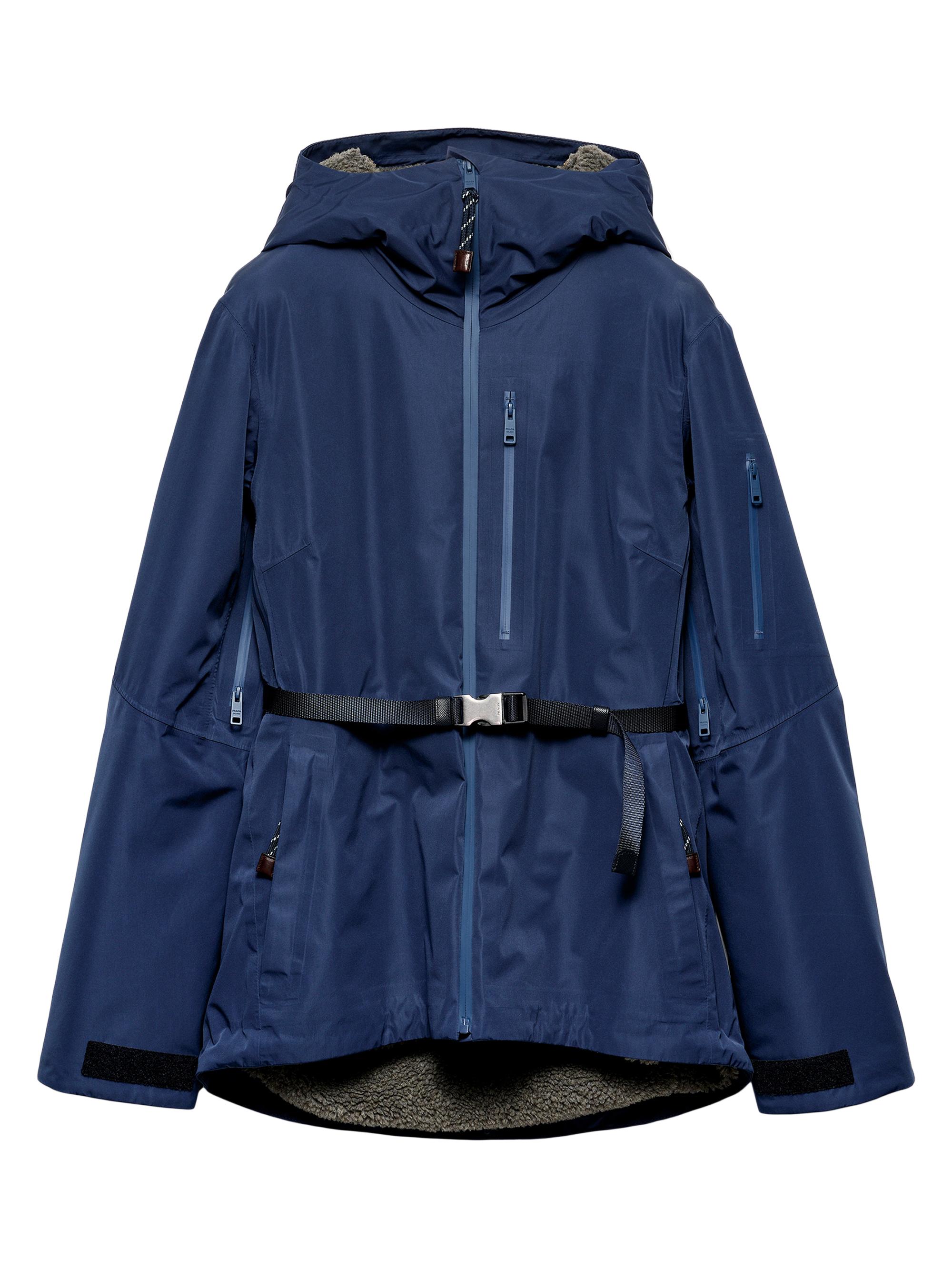 Prada Women's Technical Fabric Blouson Jacket with Hood - Blue