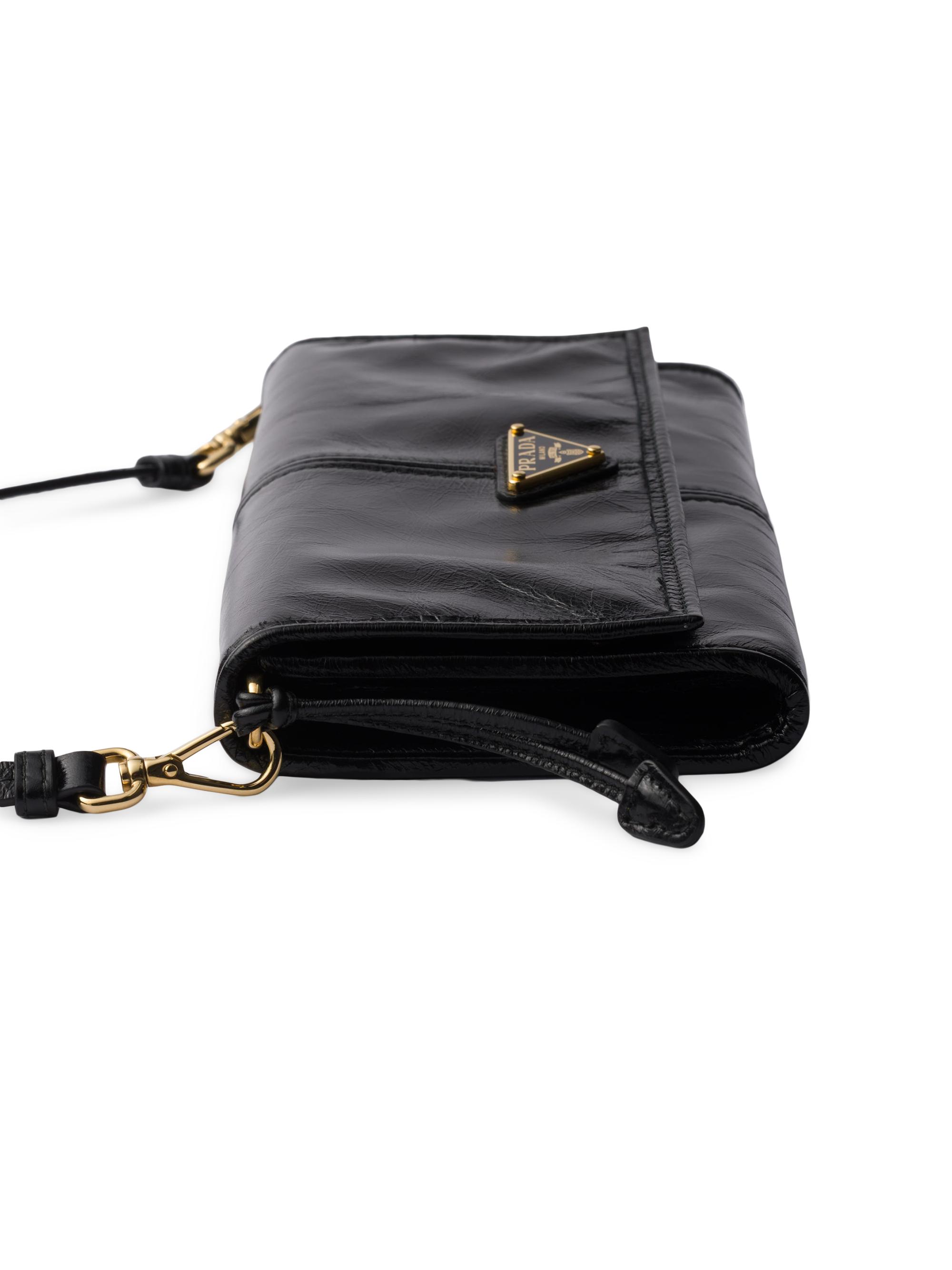 Prada Leather Wallet with Shoulder Strap | Saks Fifth Avenue