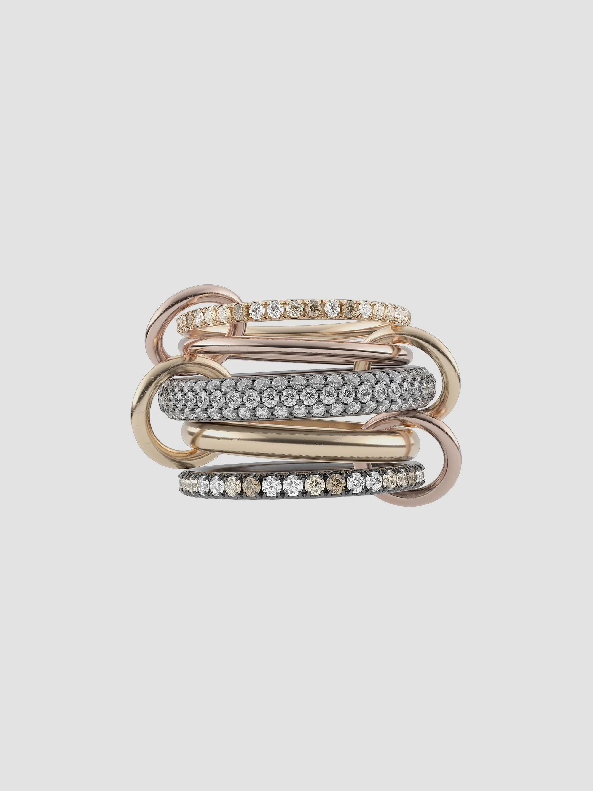 Spinelli Kilcollin 18K Two-Tone Gold & Sterling Silver 3-Link Ring 