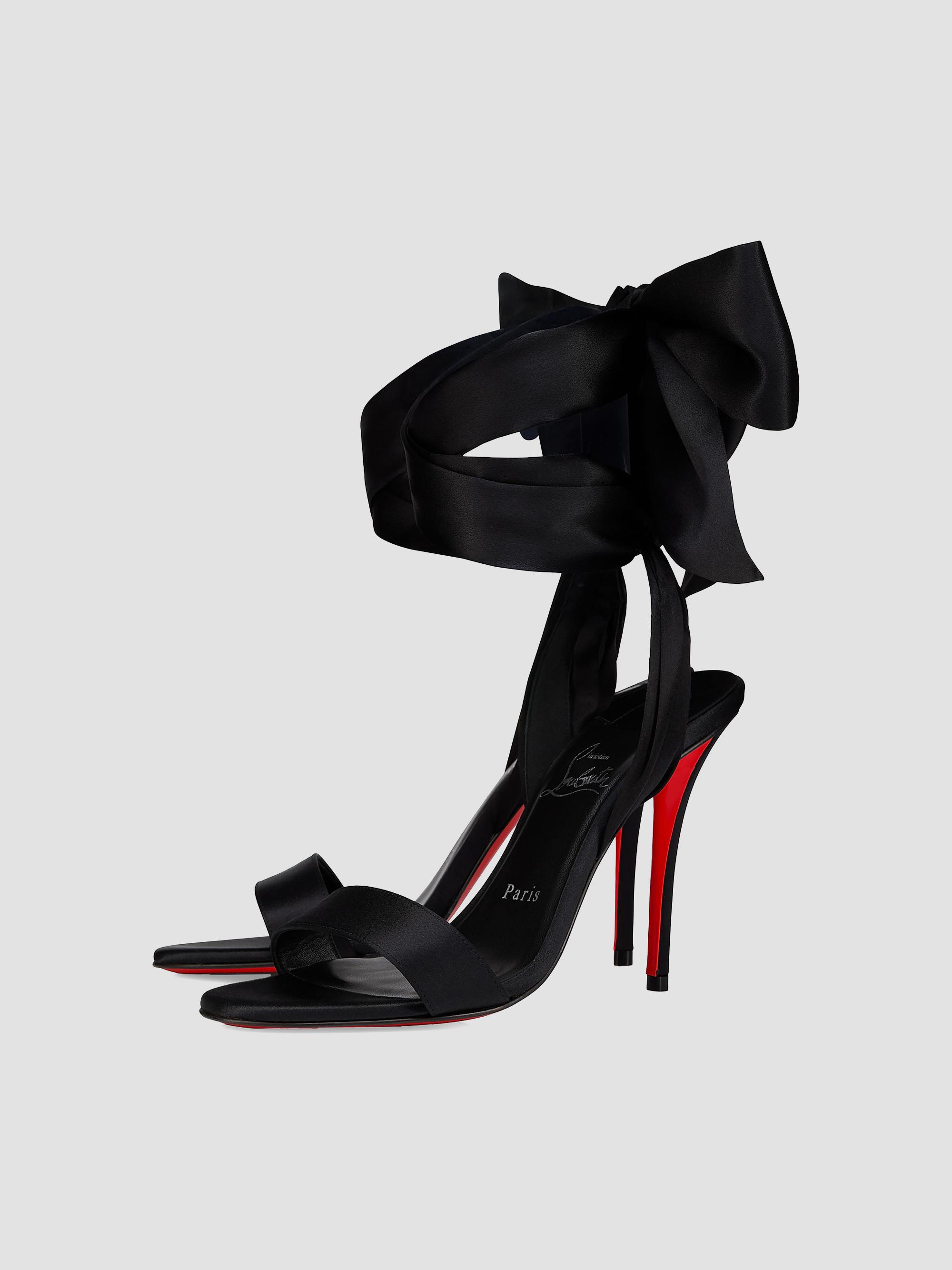 Christian Louboutin Miss Z Du Desert 100MM Satin Sandals | Saks