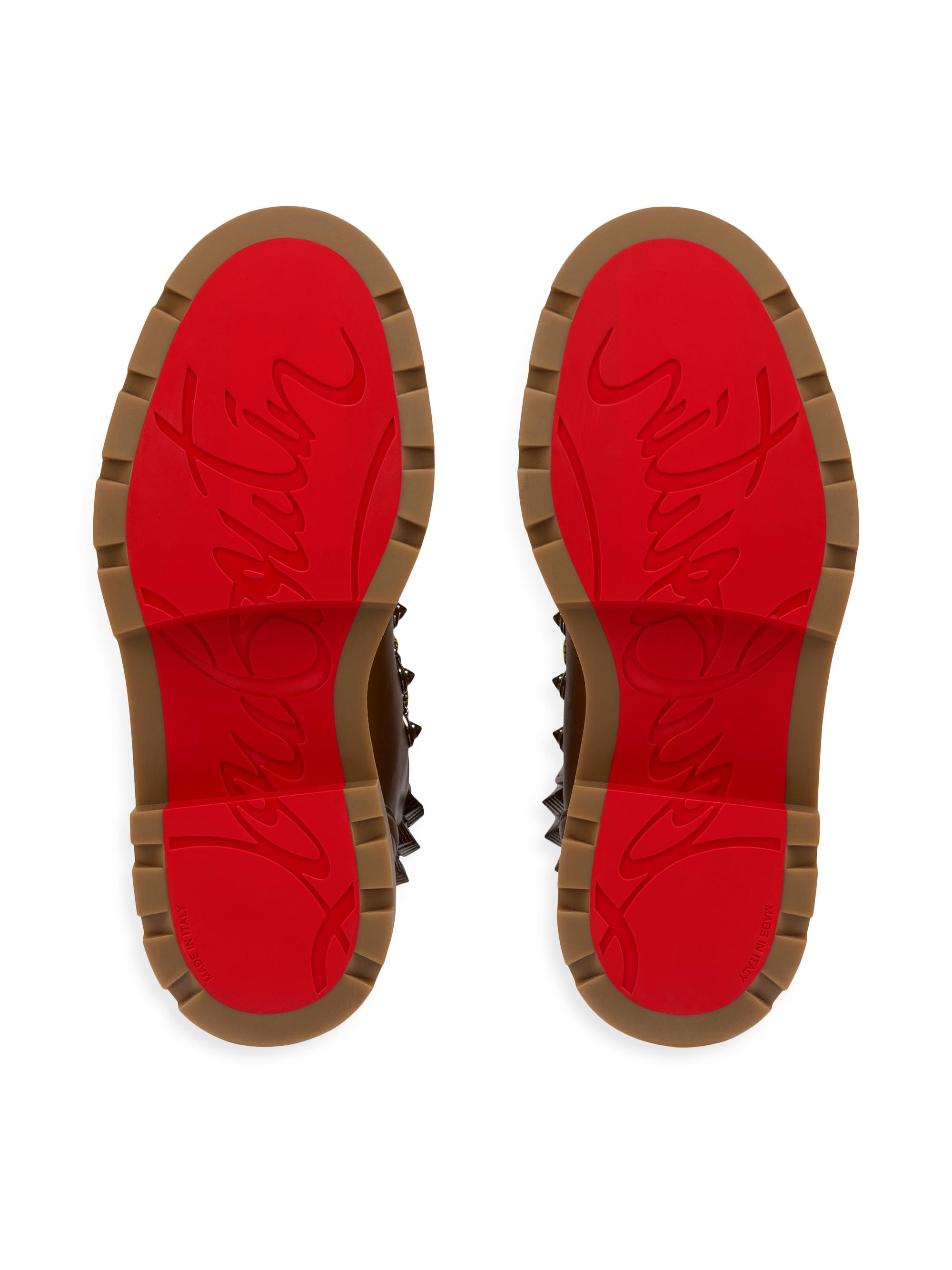 Christian Louboutin Pyrayeti Waxed Leather Lace-Up Booties | Saks