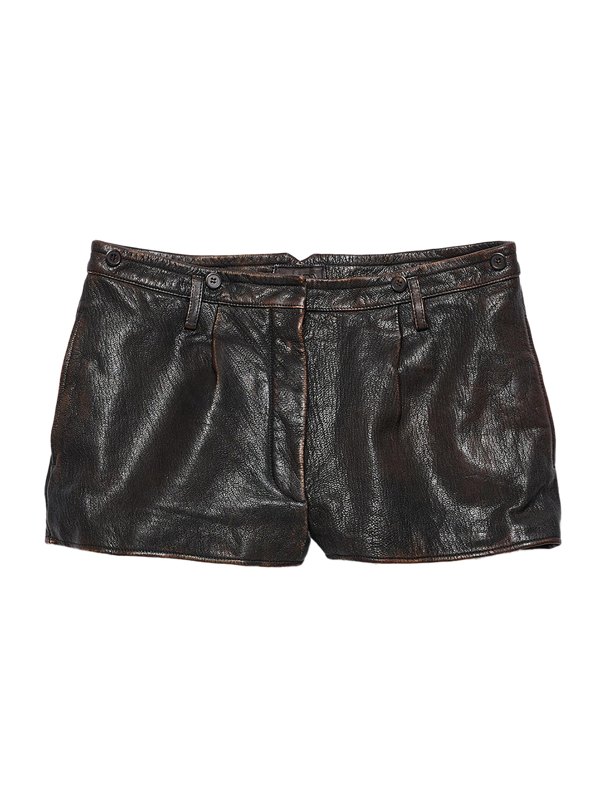 Prada Women's Leather Shorts - Brown