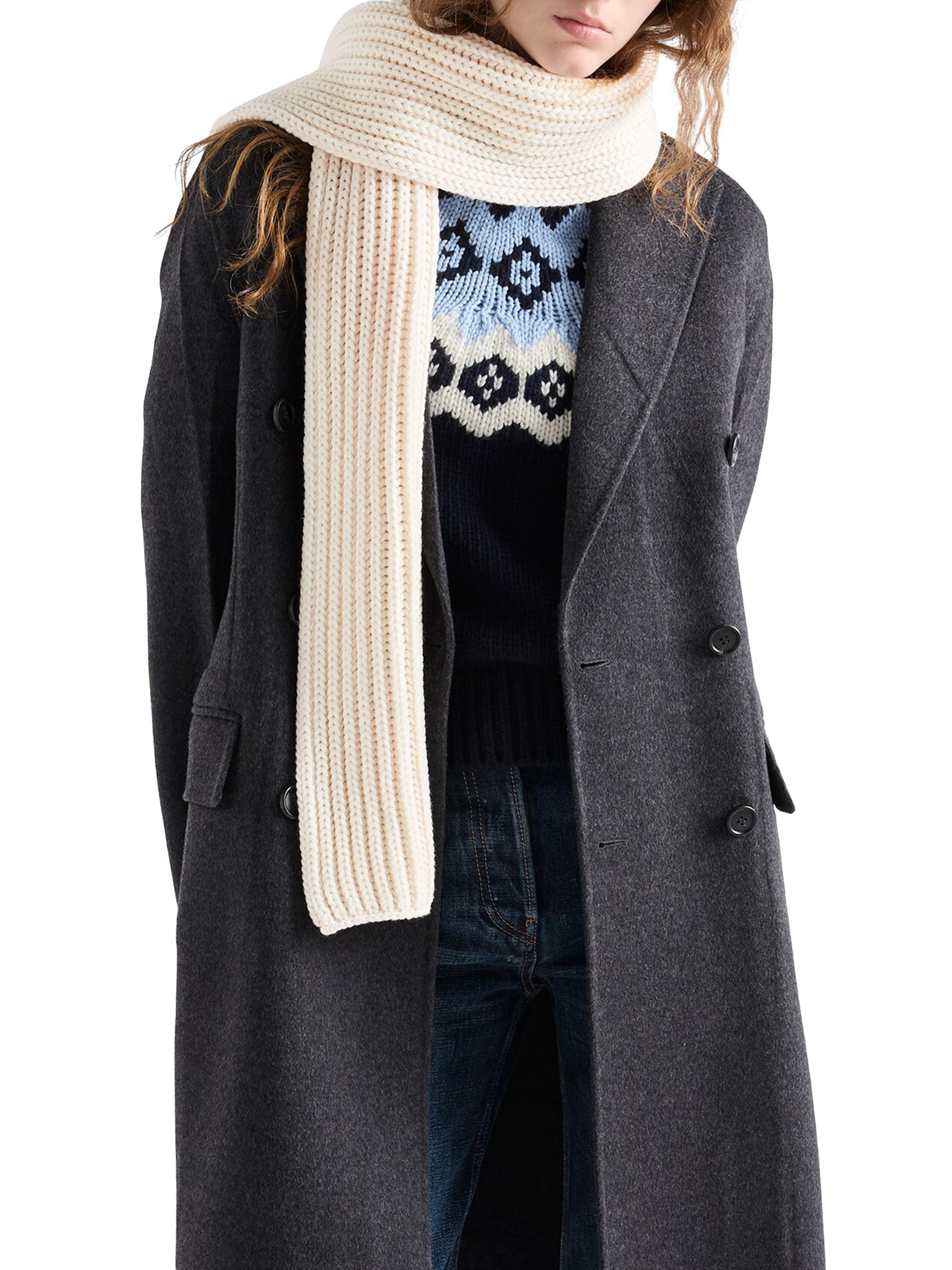 Prada Women's Wool Scarf - Beige Khaki
