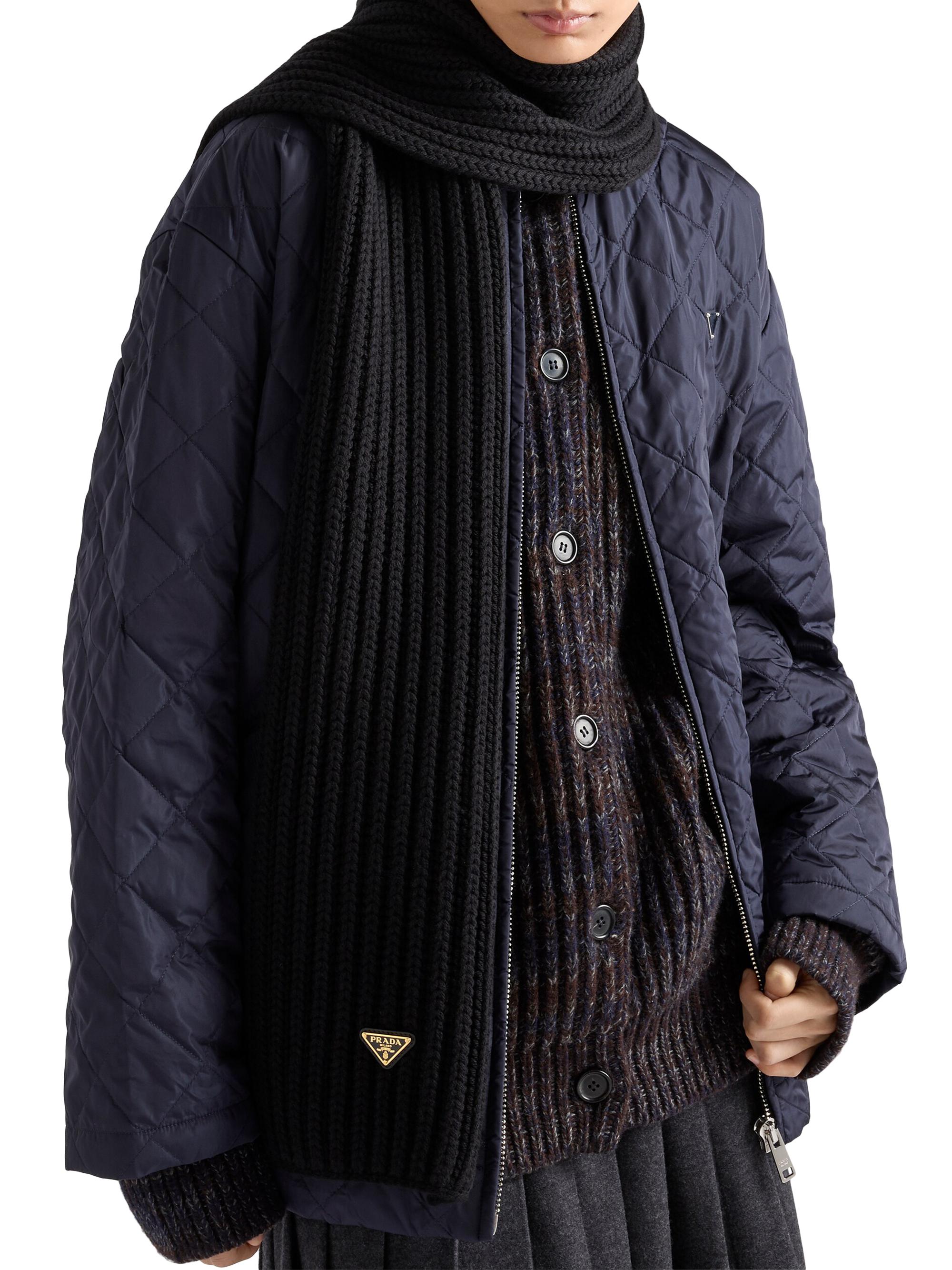 Prada Women's Wool Scarf - Black | Thumbnail 5