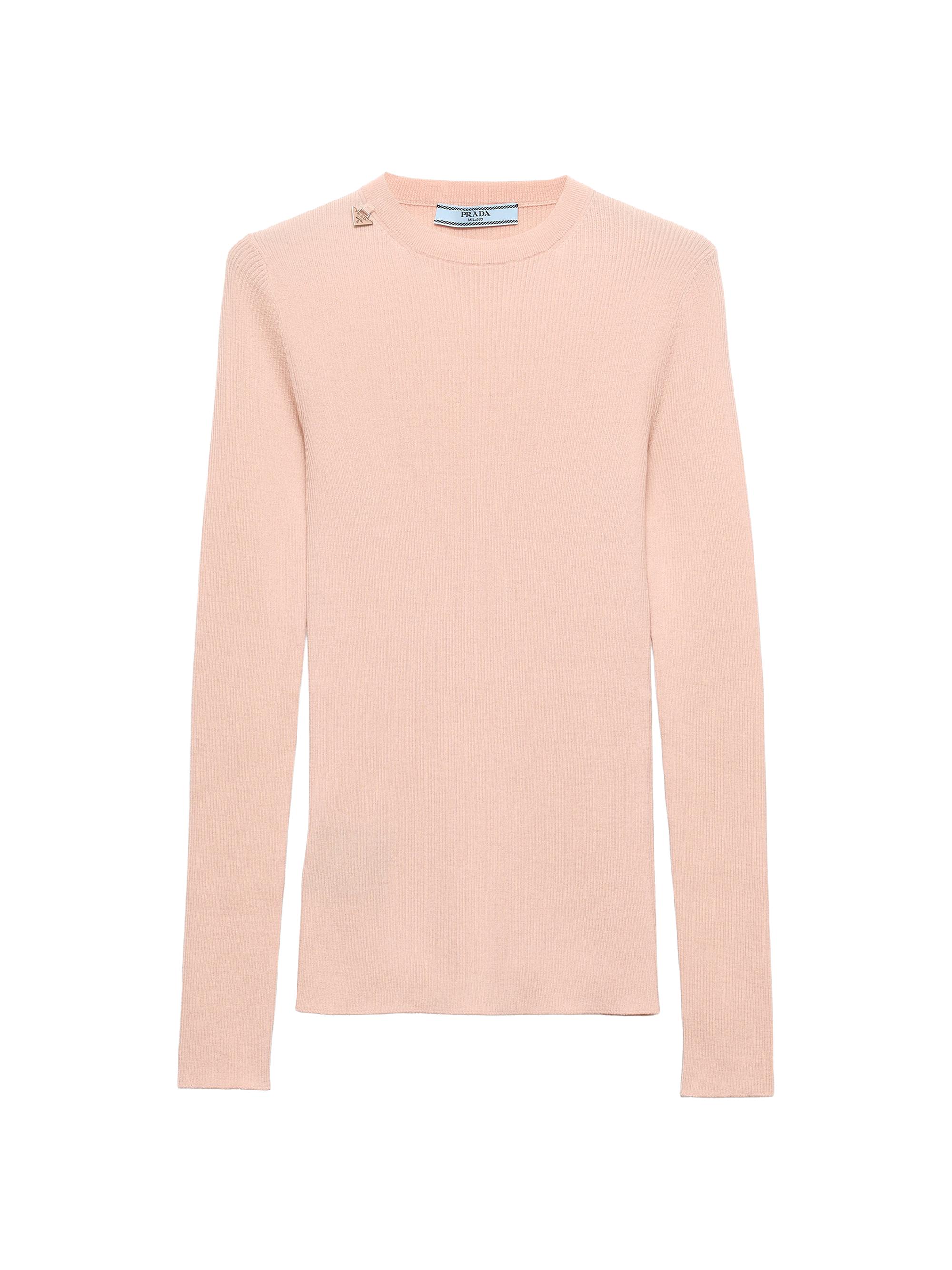 Prada Women's Wool Crew-Neck Sweater - Pink