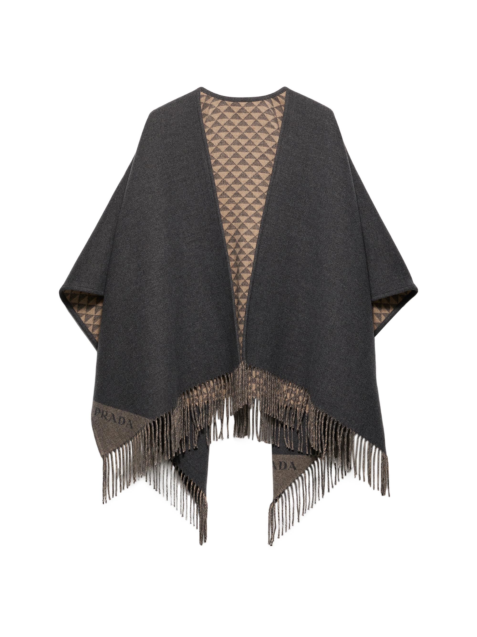 Prada Women's Reversible Wool and Cashmere Poncho - Grey