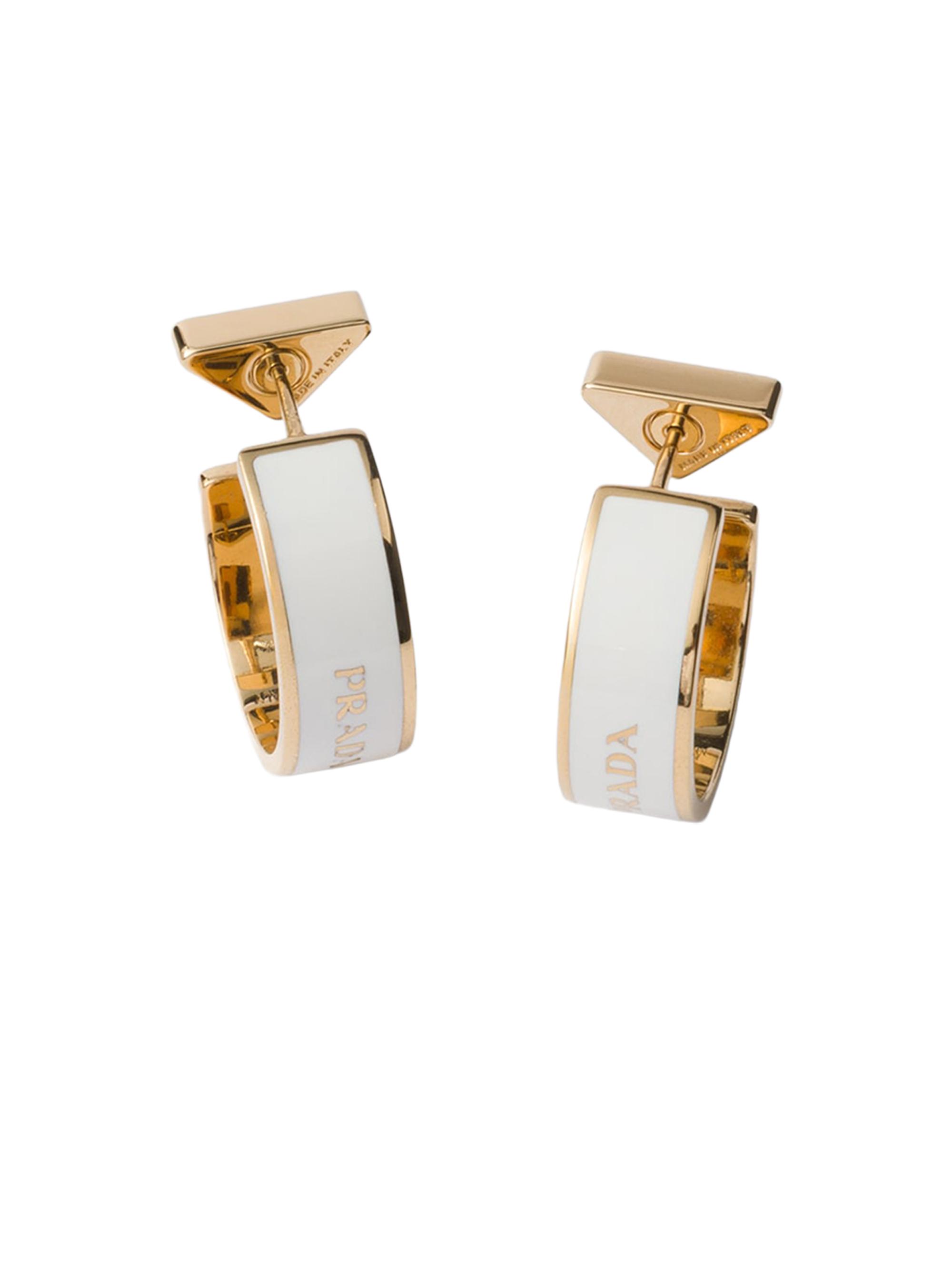 Prada Women's Metal Earrings - White