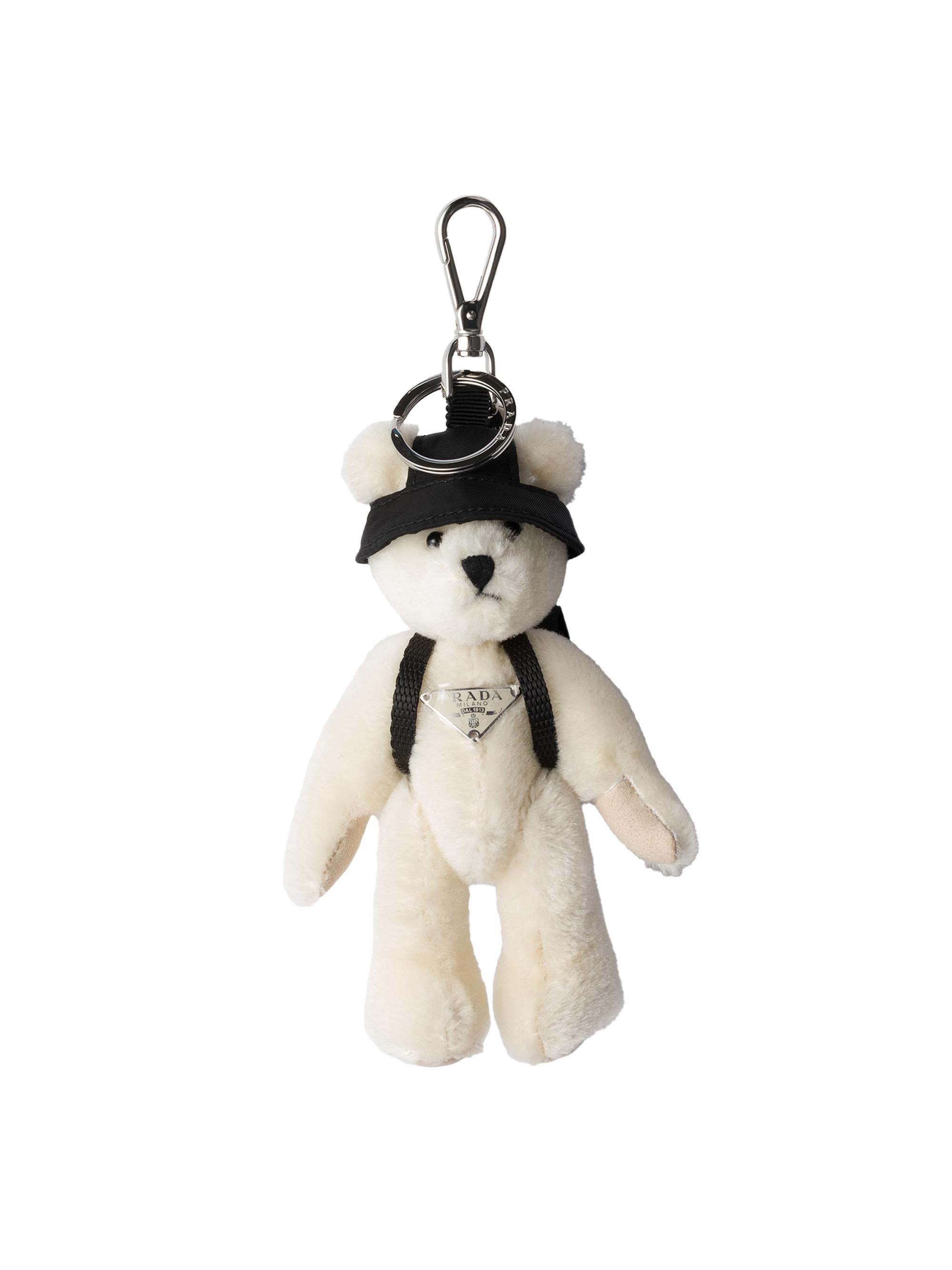 Prada Women's Teddy Keychain Charm - White