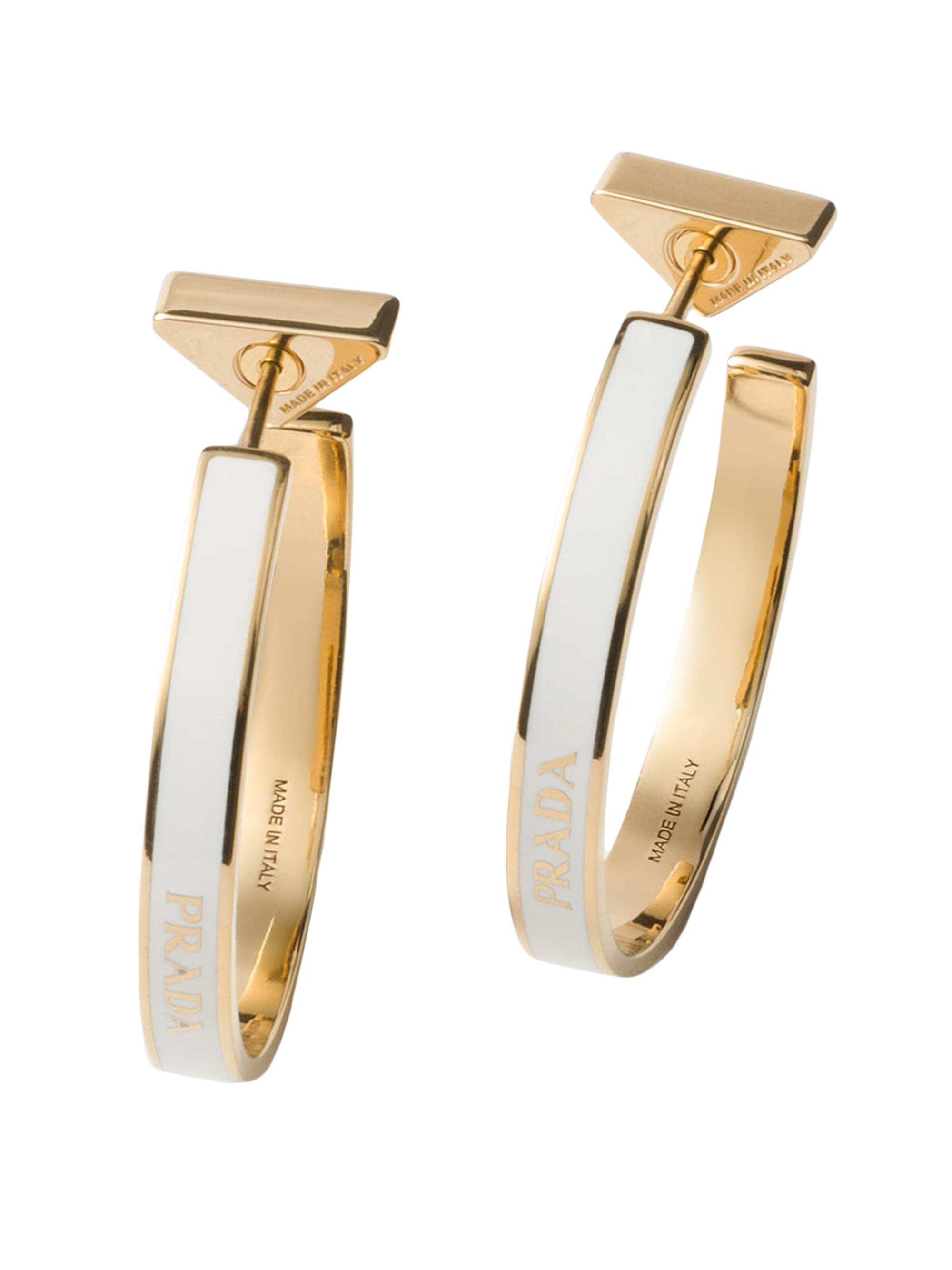 Prada Women's Metal Earrings - White