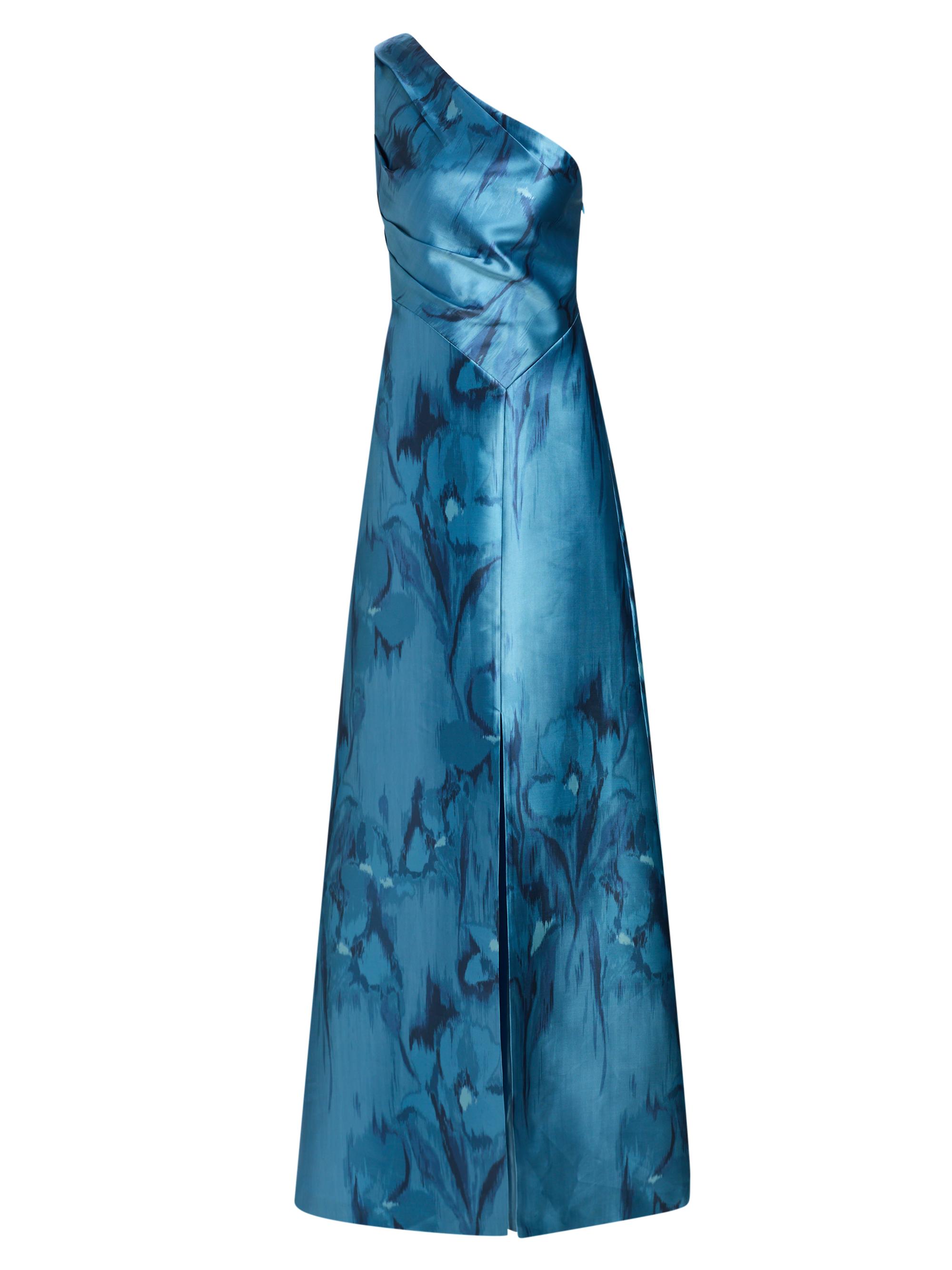 Kay Unger Faith Printed Mikado One-Shoulder Gown | Saks Fifth Avenue
