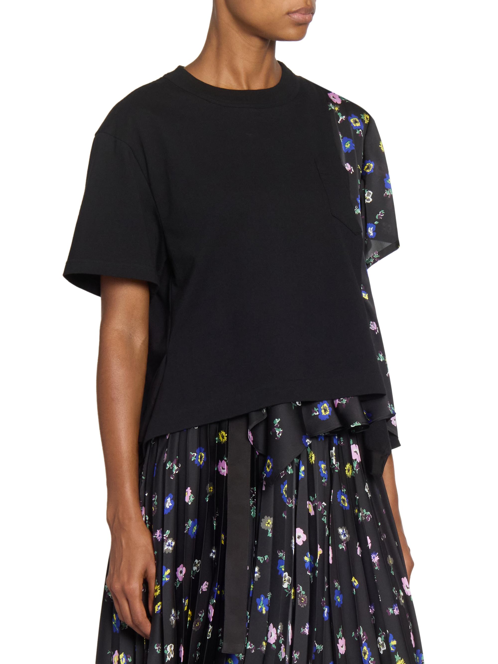 Sacai Floral Mixed-Media T-Shirt | Saks Fifth Avenue