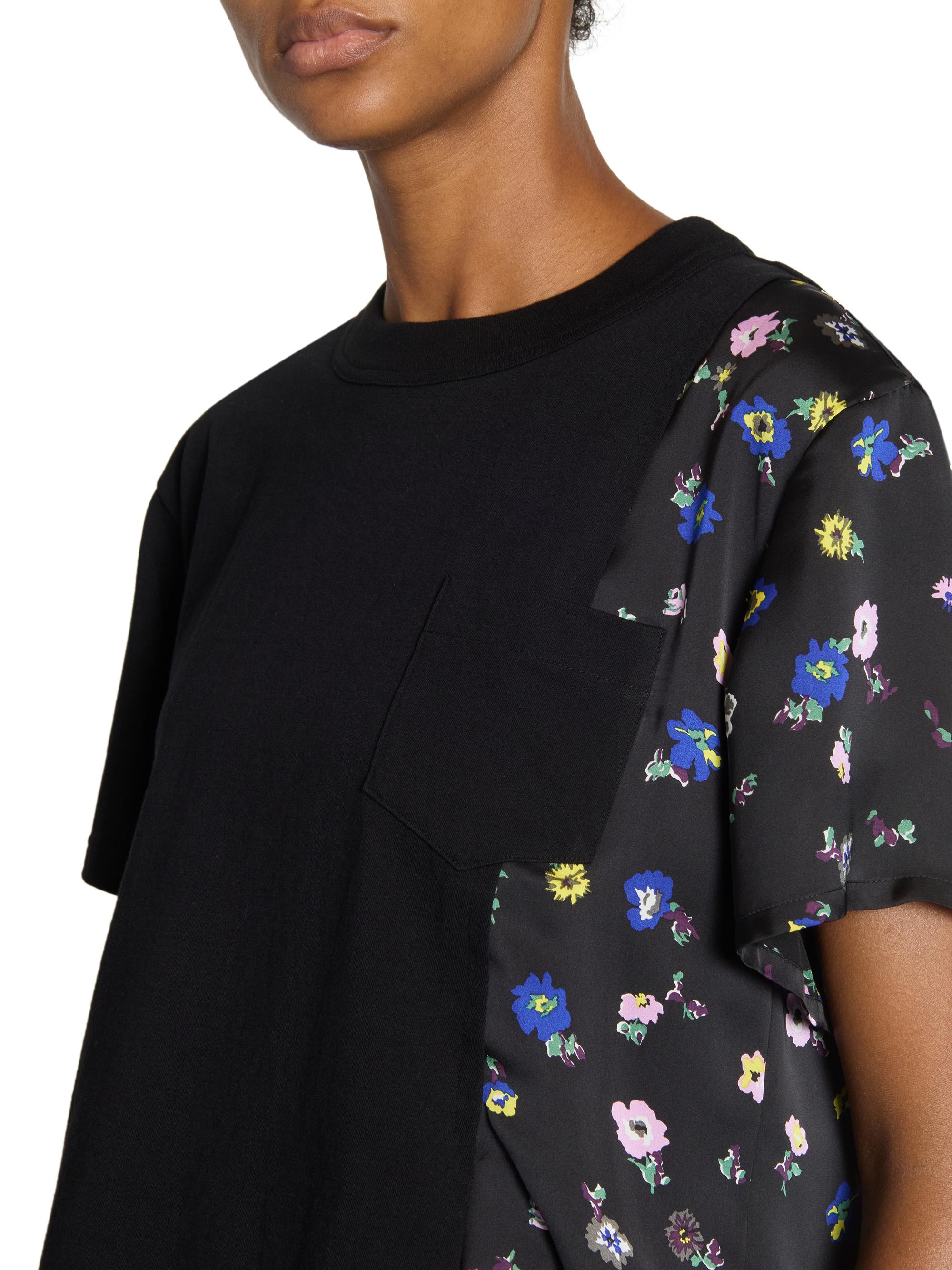 Sacai Floral Mixed-Media T-Shirt | Saks Fifth Avenue