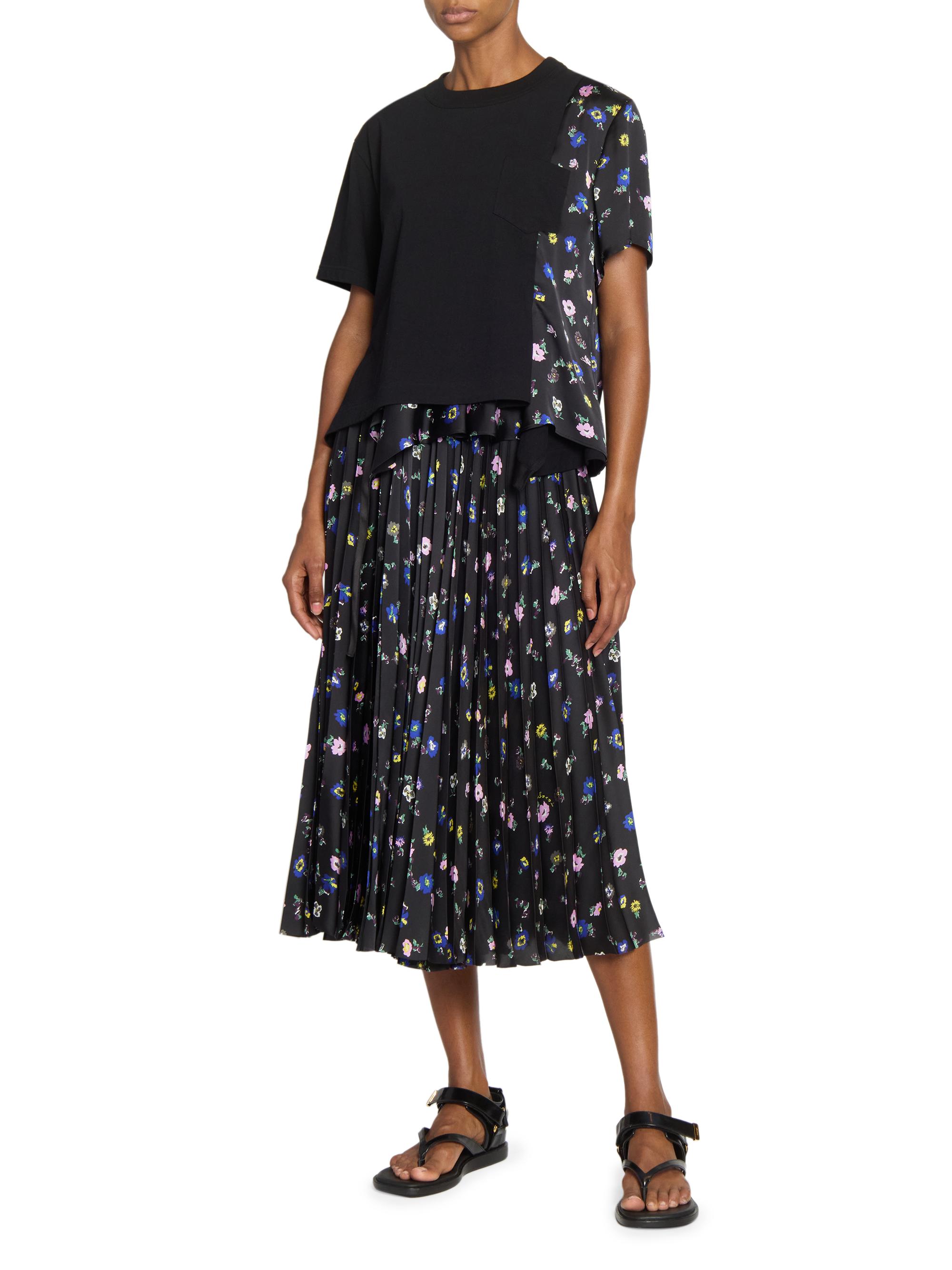 Sacai Floral Mixed-Media T-Shirt | Saks Fifth Avenue