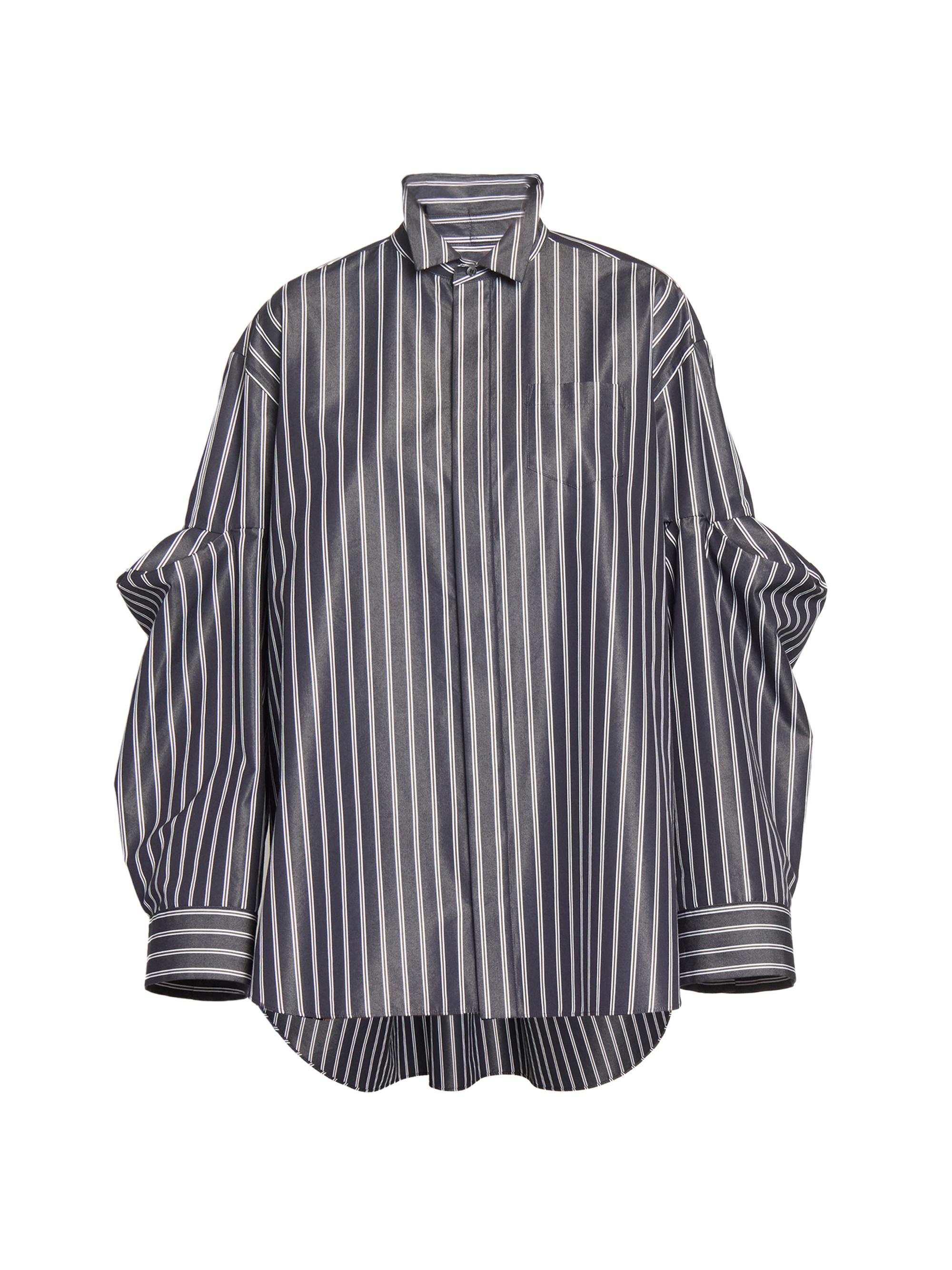 Sacai Women's Striped Poplin Oversized Shirt - Navy Stripe