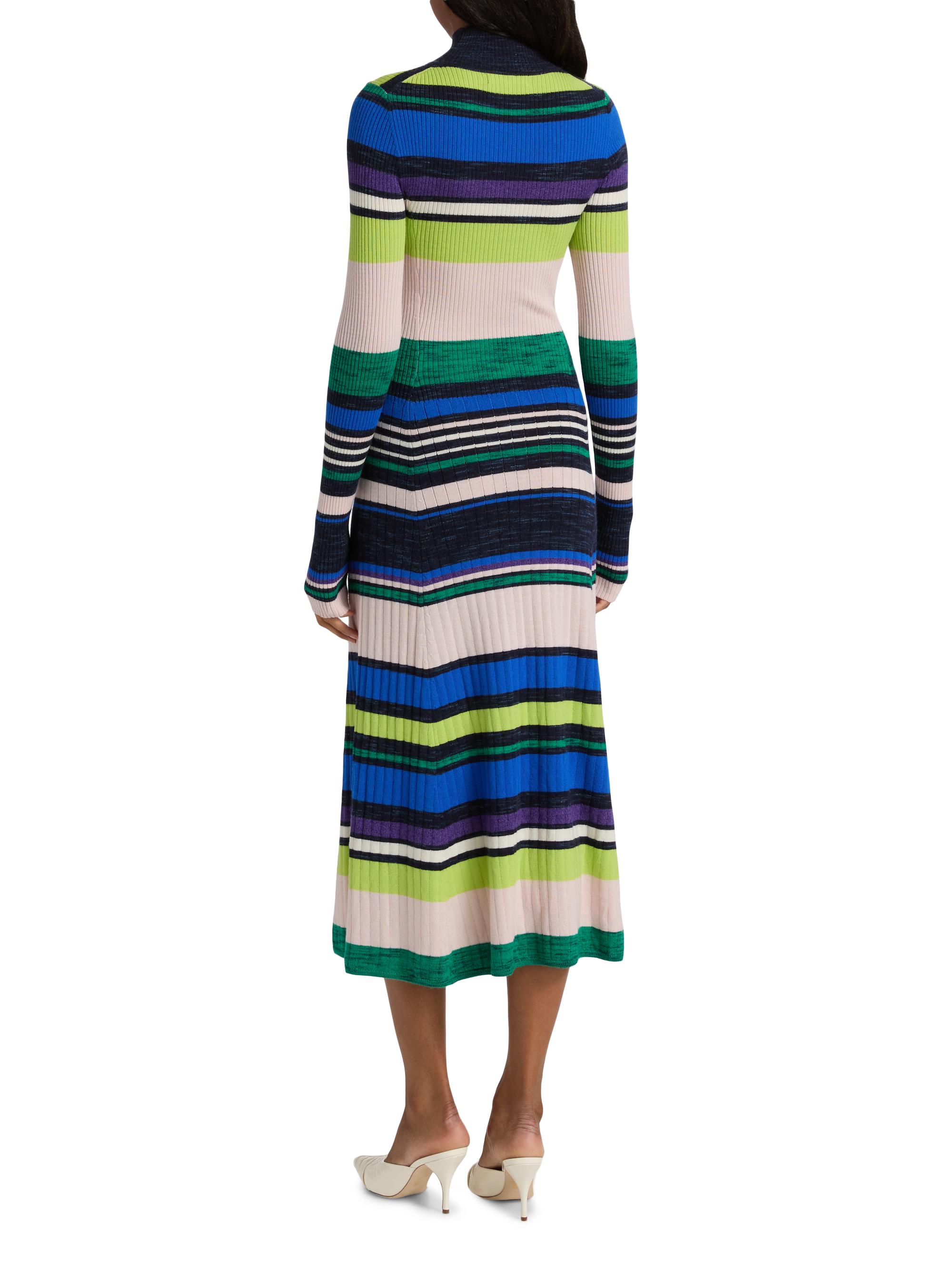 Ramy Brook Monaco Striped Rib-Knit Midi-Dress | Saks Fifth Avenue