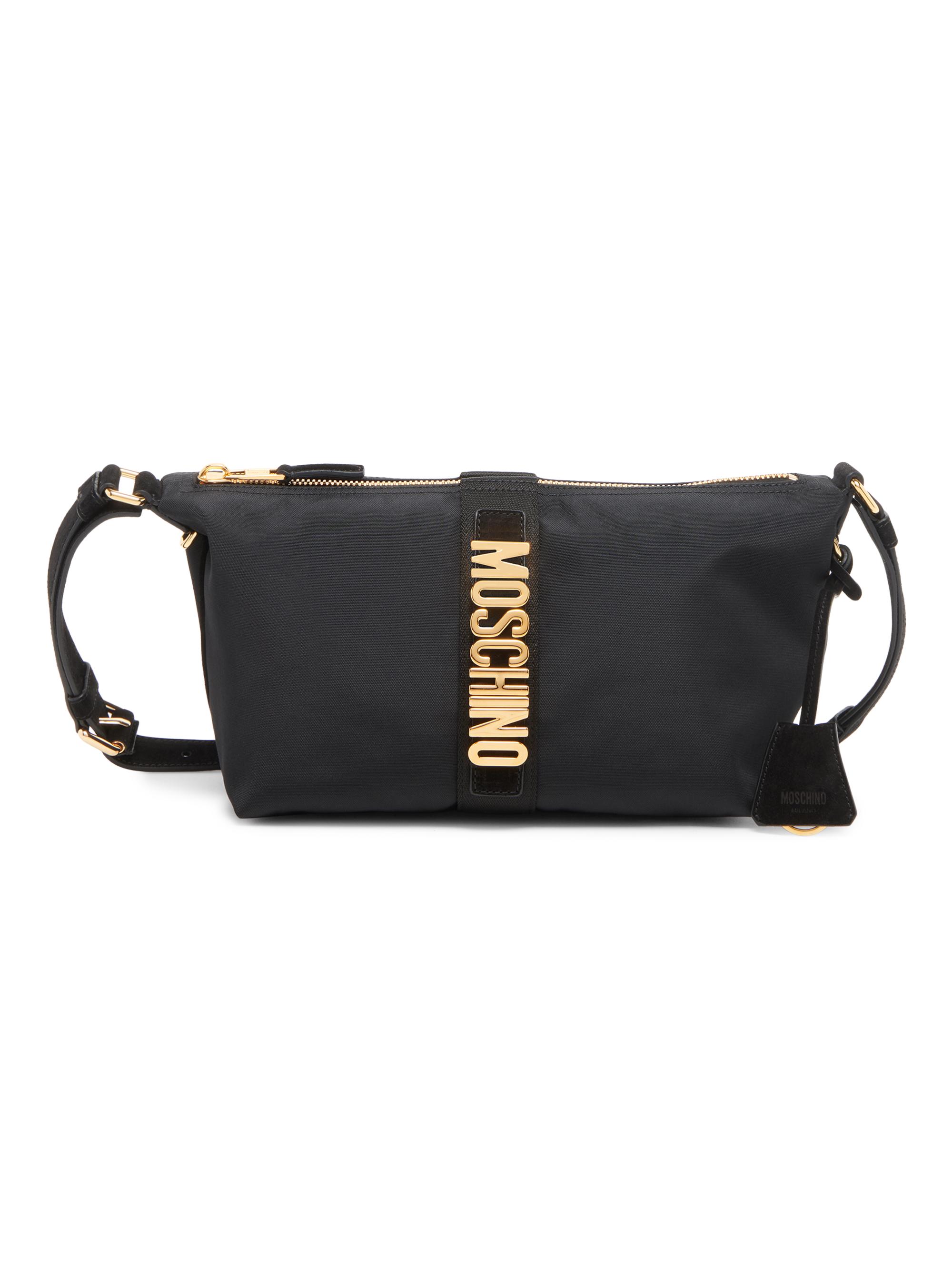 Moschino Men's Logo Hardware Crossbody Bag - Black