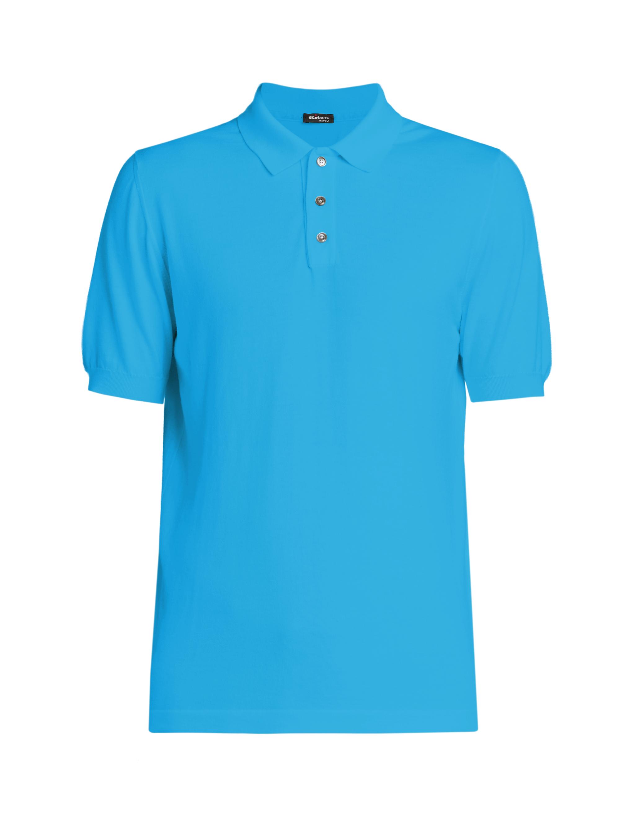 Kiton Men's Cotton Polo Shirt - Turquoise