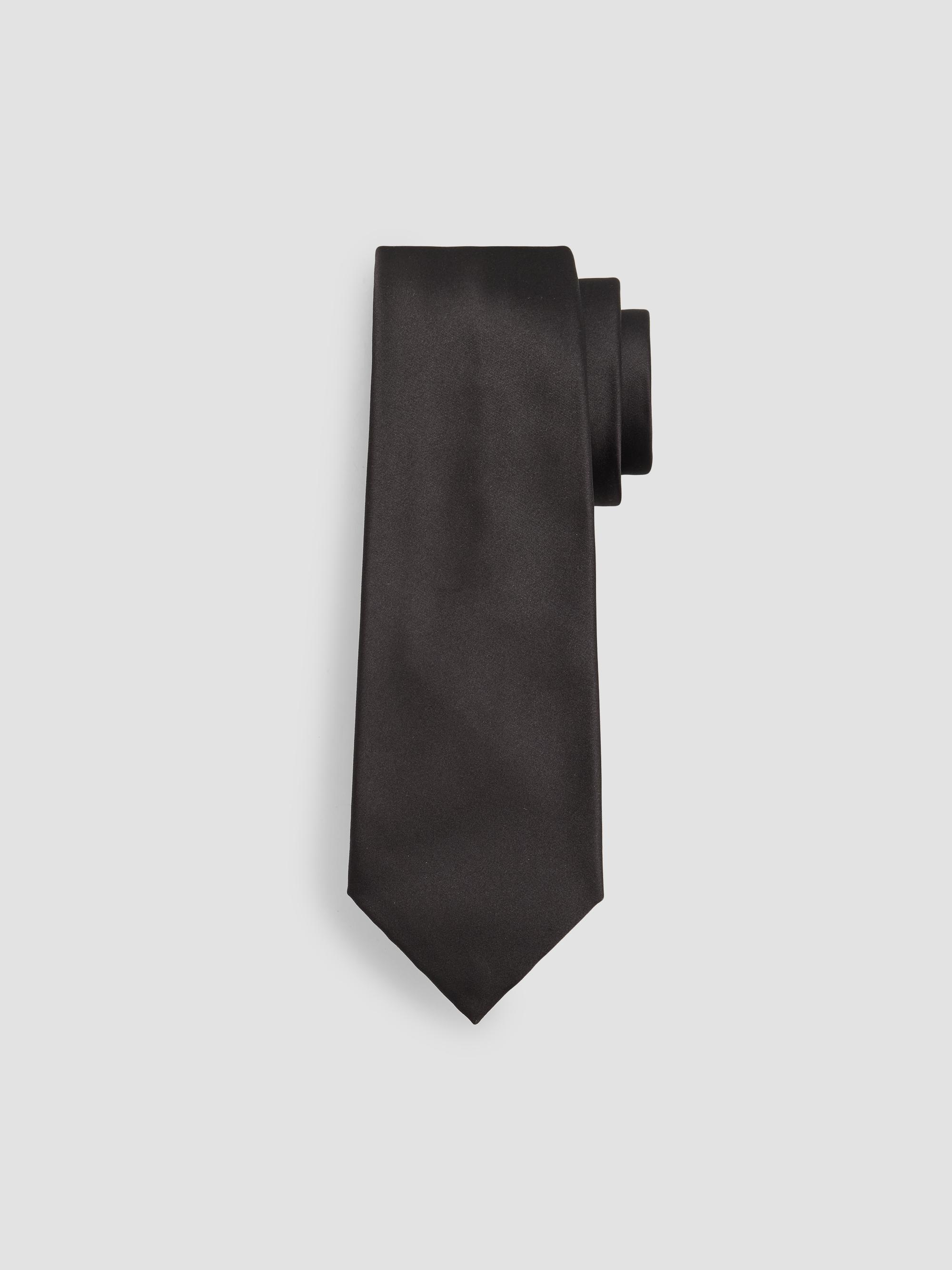 Kiton Men's Solid Silk Tie - Black | Thumbnail 3