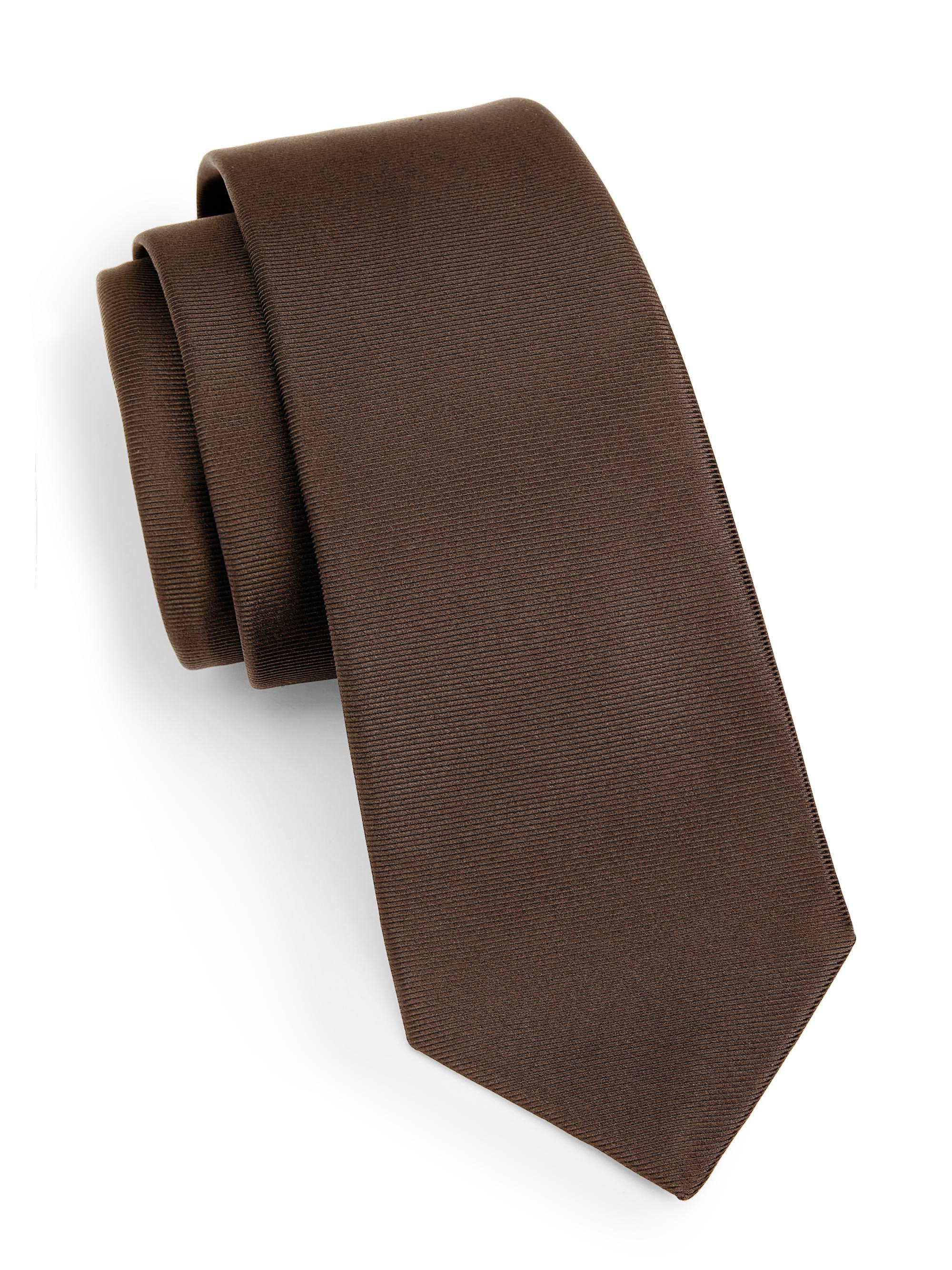 Kiton Men's Solid Silk Tie - Brown