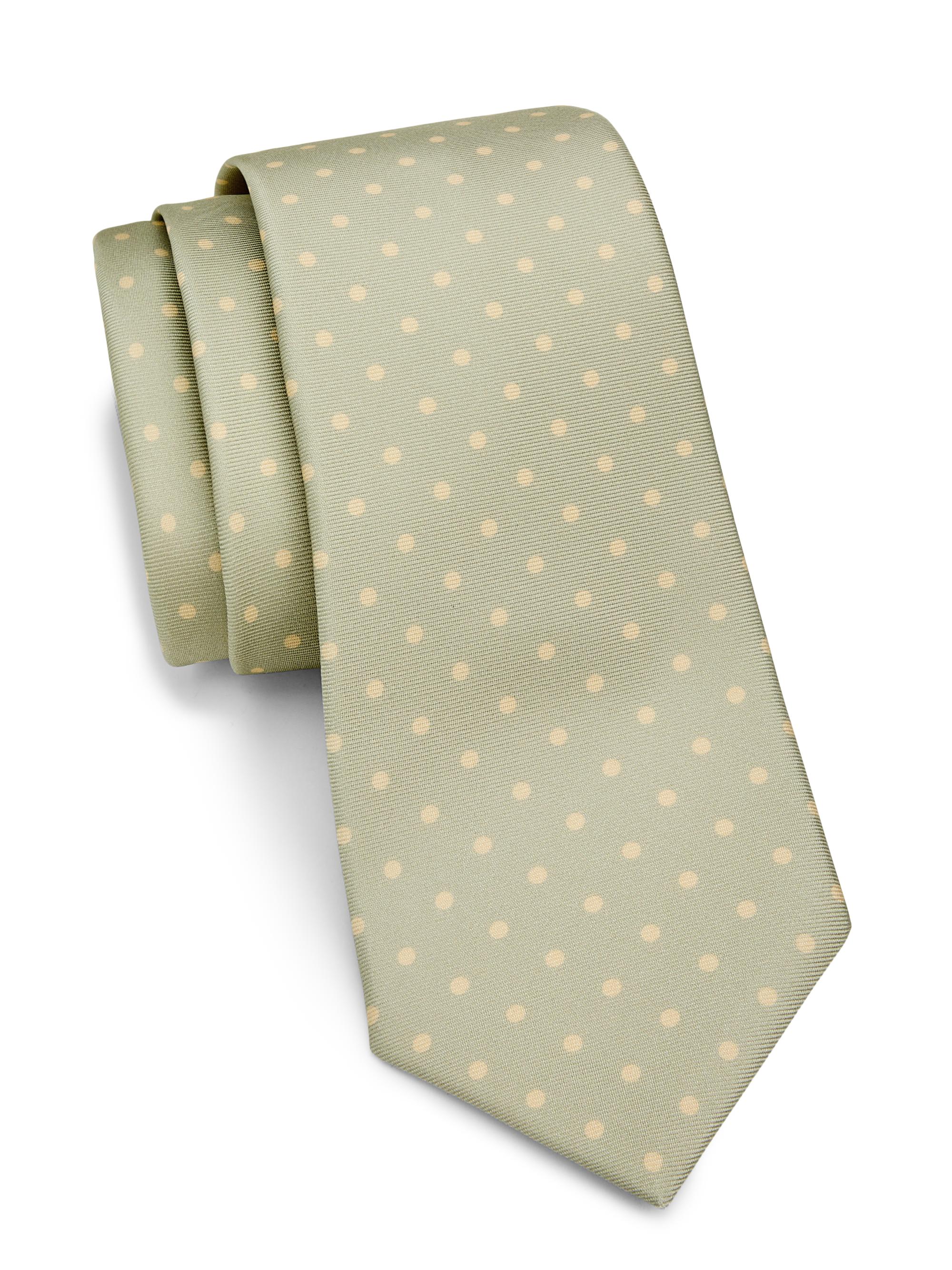 Kiton Men's Dot-Print Silk Tie - Orange